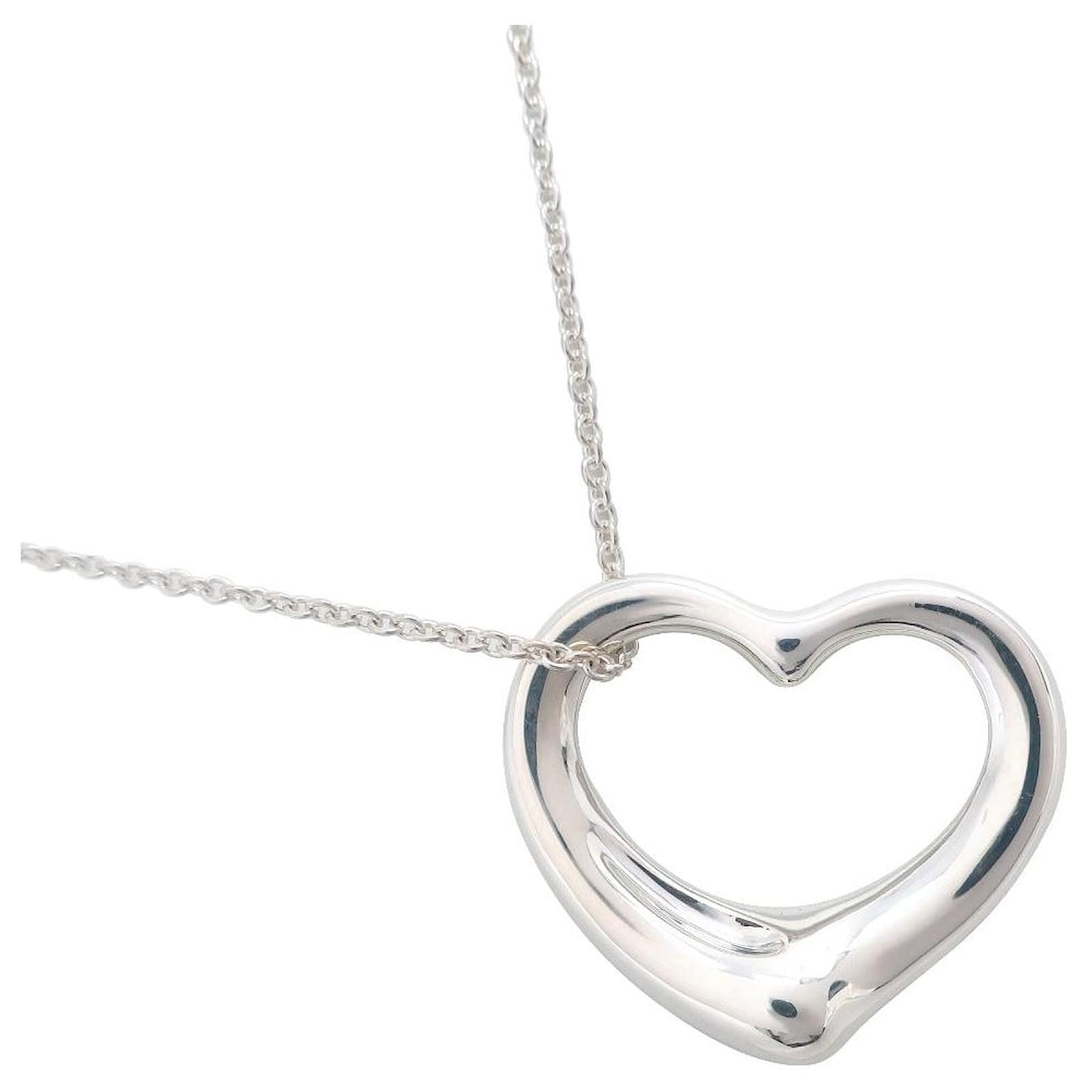 Tiffany & Co Tiffany Open Heart Medium Necklace Silver 925 Silvery Metal  ref.1798110