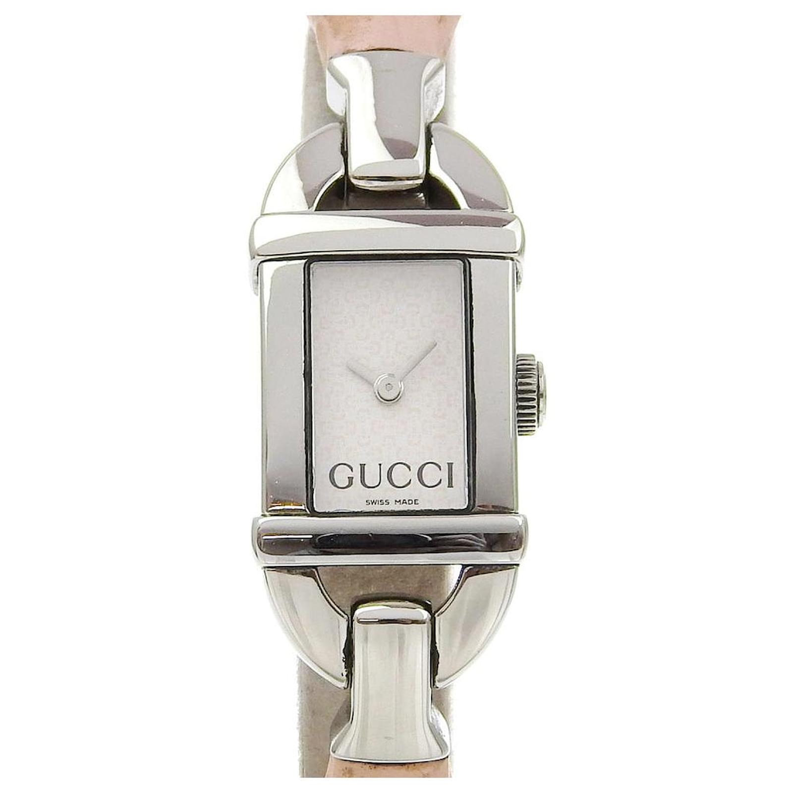 Gucci Bamboo Watch 6800L Stainless Steel Rubber Quartz Pink Metal  ref.1798079
