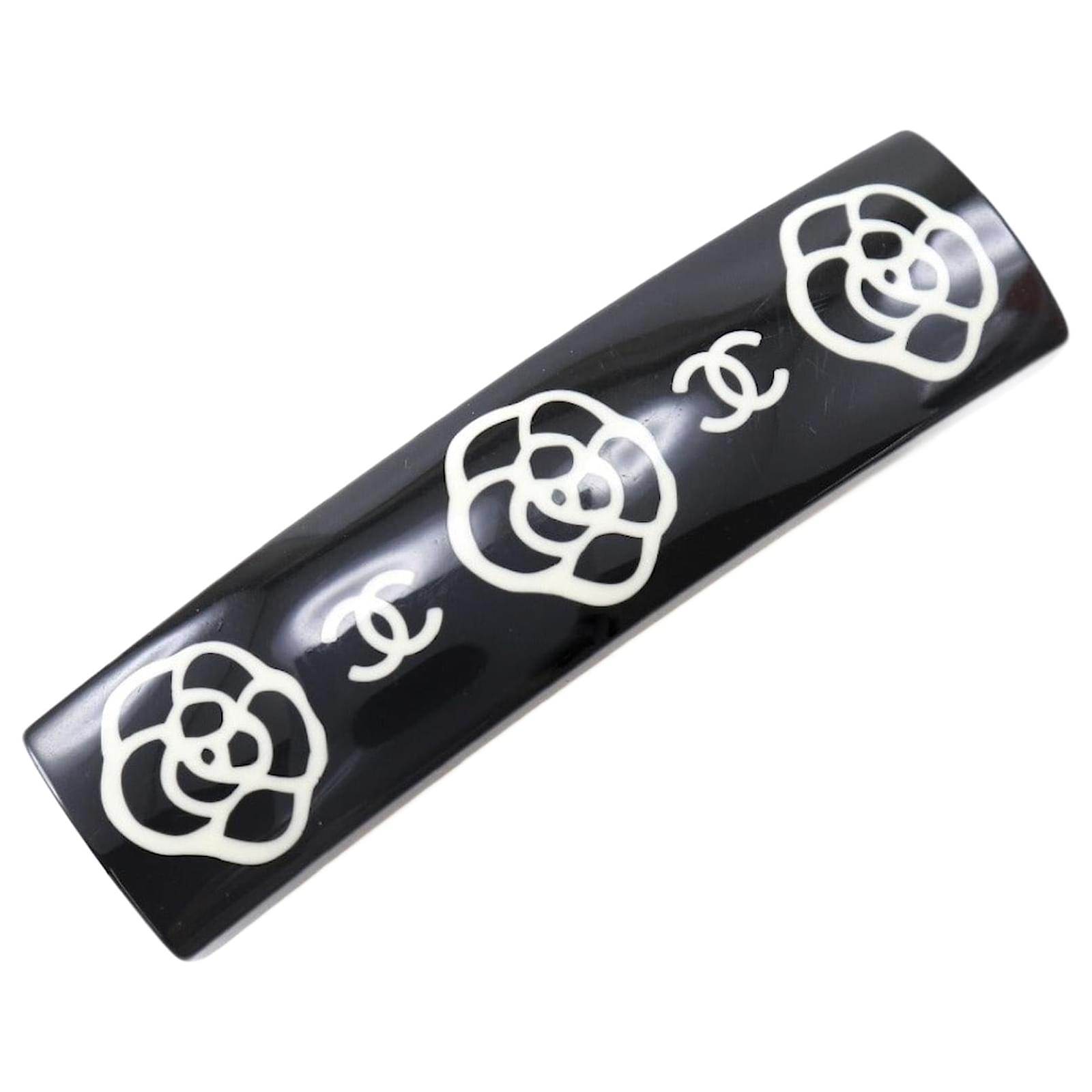 Chanel Camellia Plastic Barrette 03P Black  ref.1806385