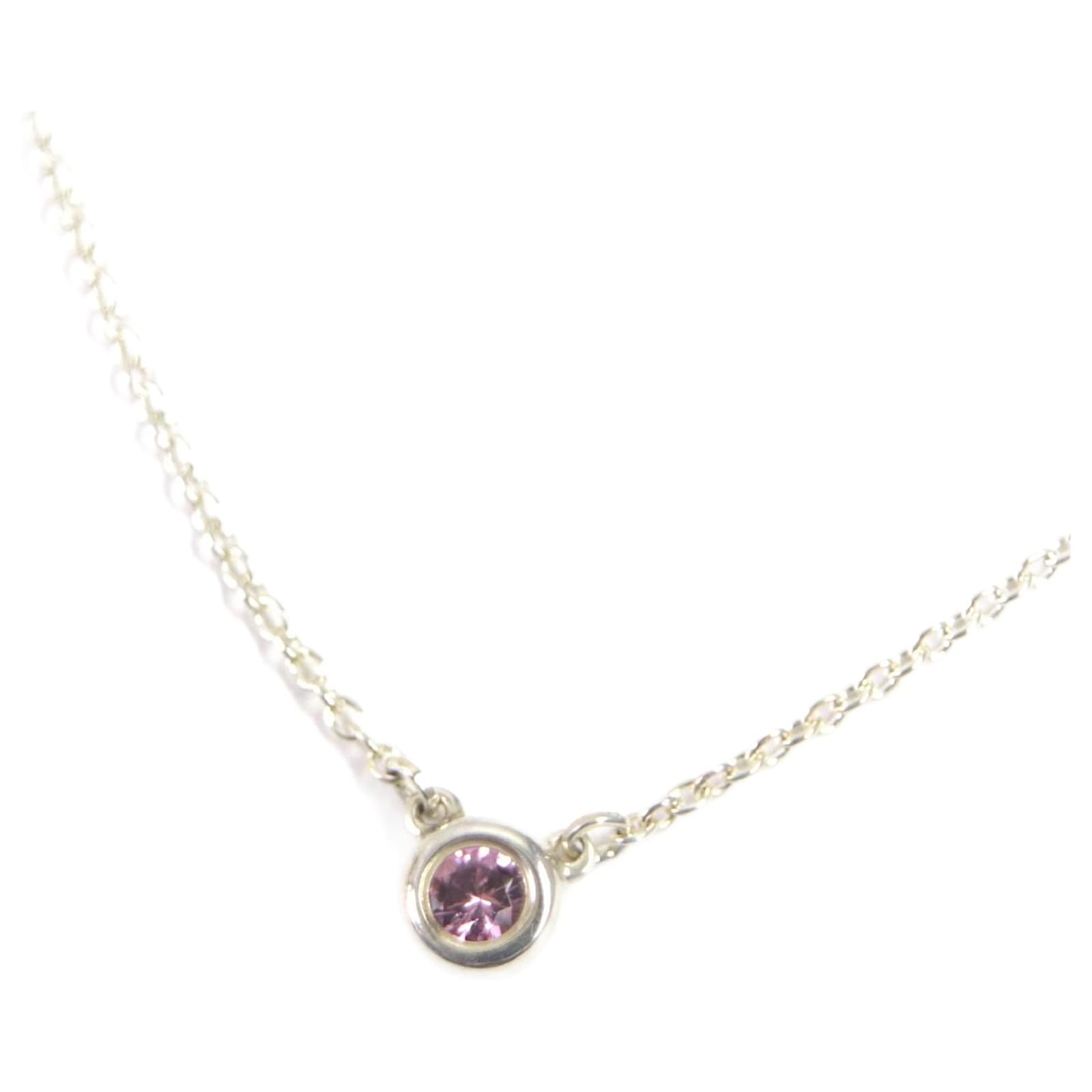 Tiffany & Co Pink Sapphire Necklace SV925 Silvery Metal  ref.1743830
