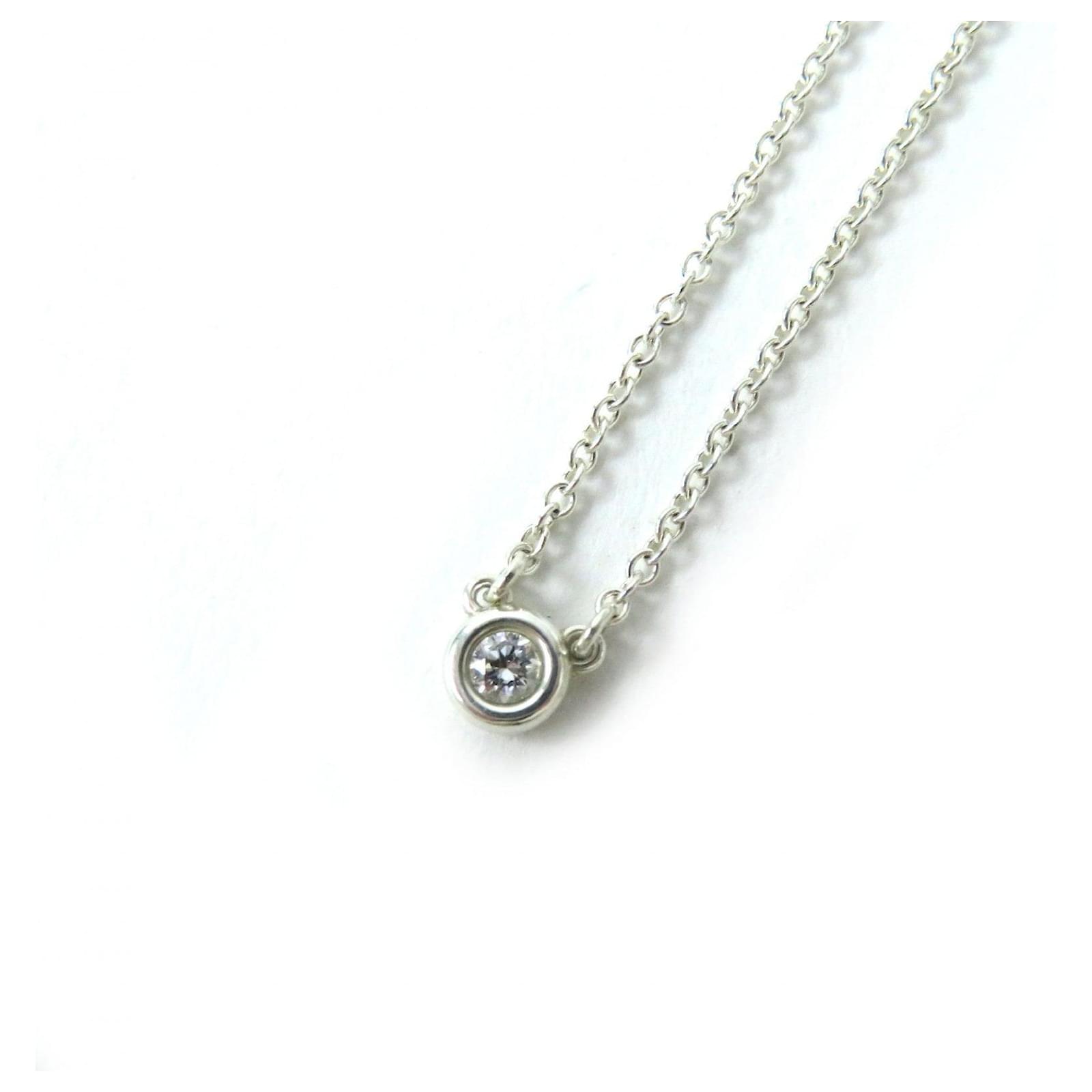Tiffany & Co AG925 Diamond Necklace Silvery Metal  ref.1696465