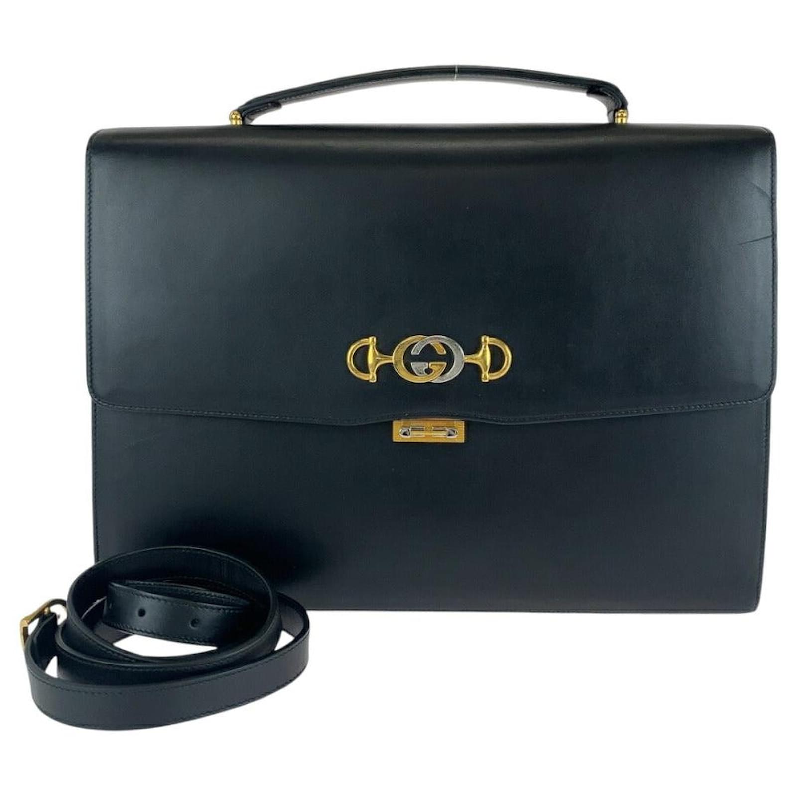 Gucci Zumi Calf Briefcase Black Leather  ref.2227615