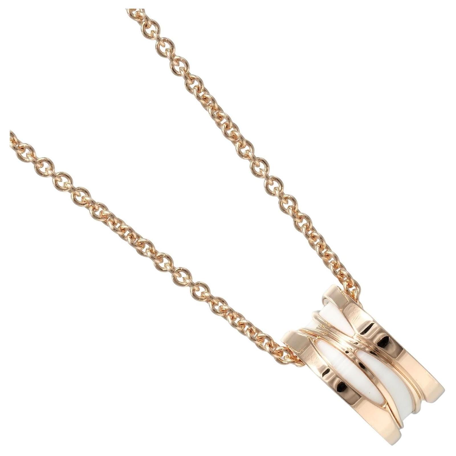 Bulgari Bvlgari B.ZERO1 Necklace K18 Pink Gold Ceramic Golden Metal  ref.2291603