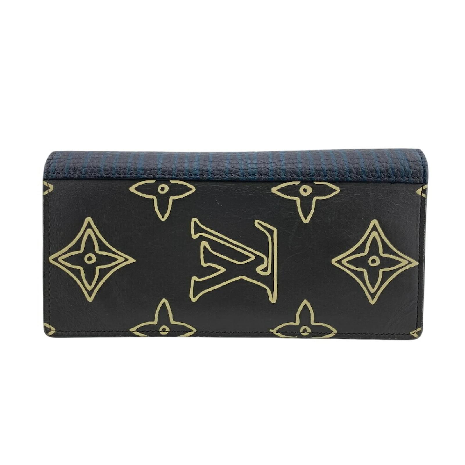 Louis Vuitton Monogram Long Wallet Black Patent leather  ref.2225842