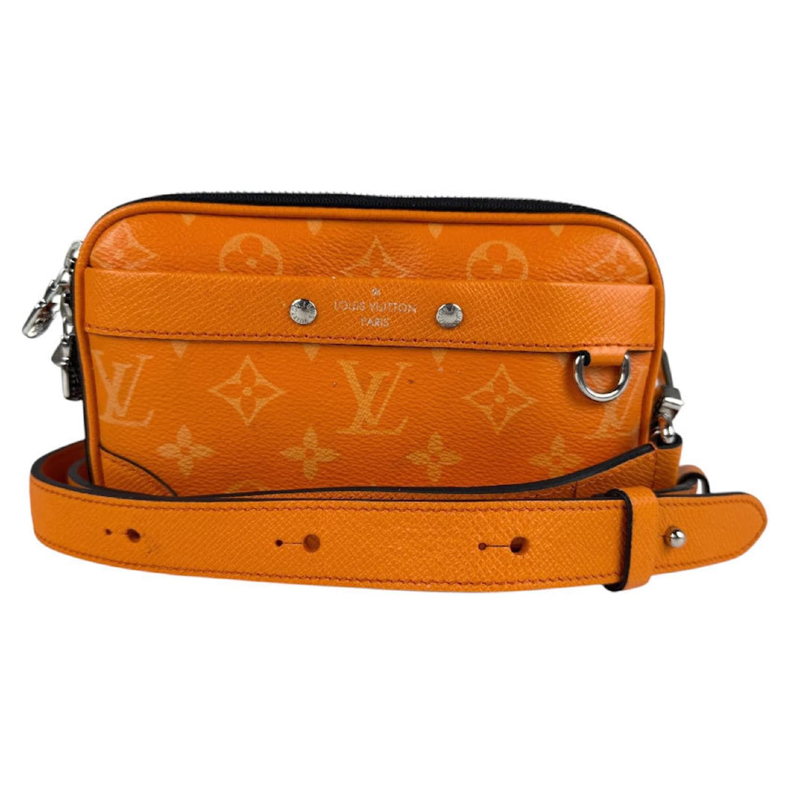 Louis Vuitton Taigarama Shoulder Bag Orange Leather  ref.2224292