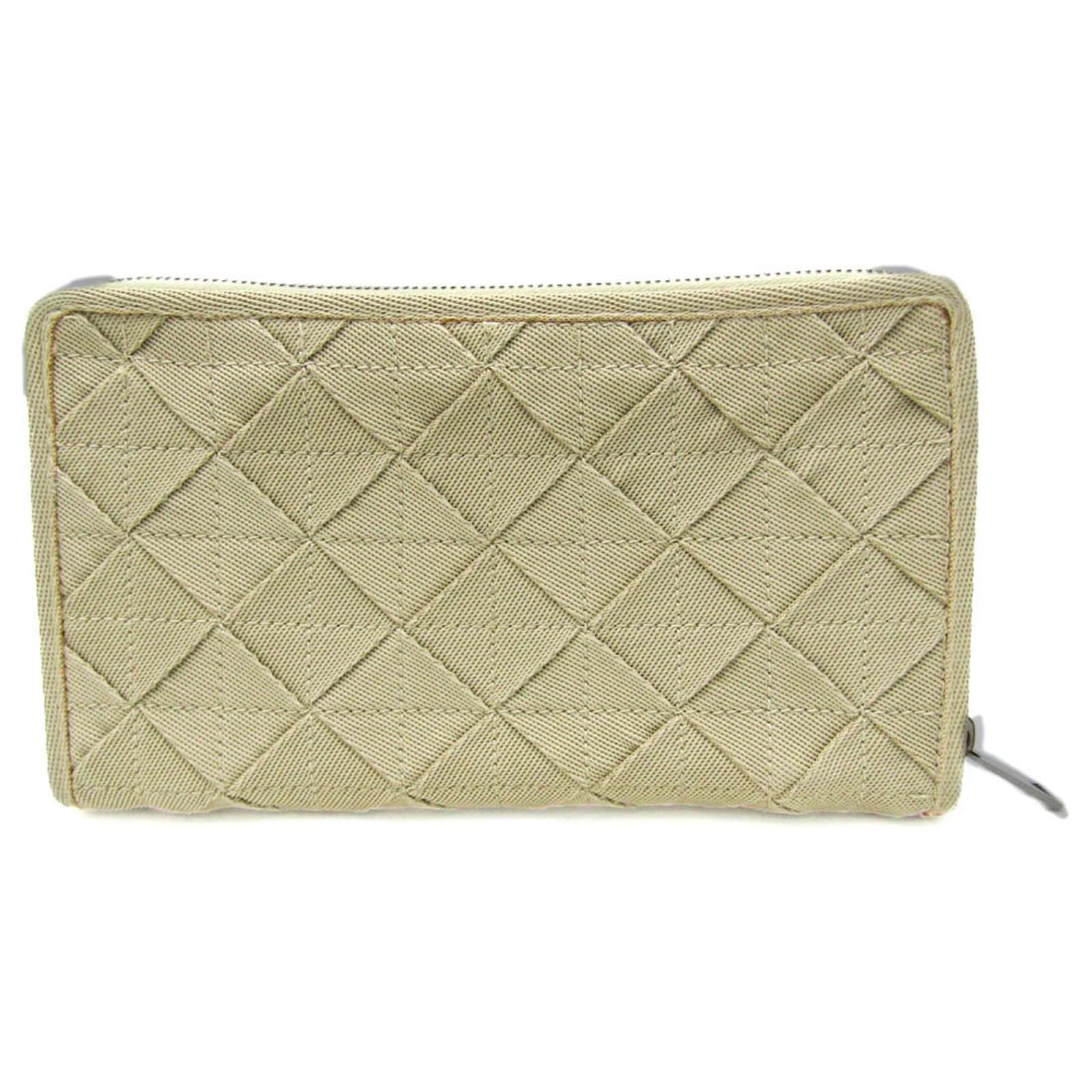 Bottega Veneta Light Webbing Long Wallet Beige Leather  ref.1789101