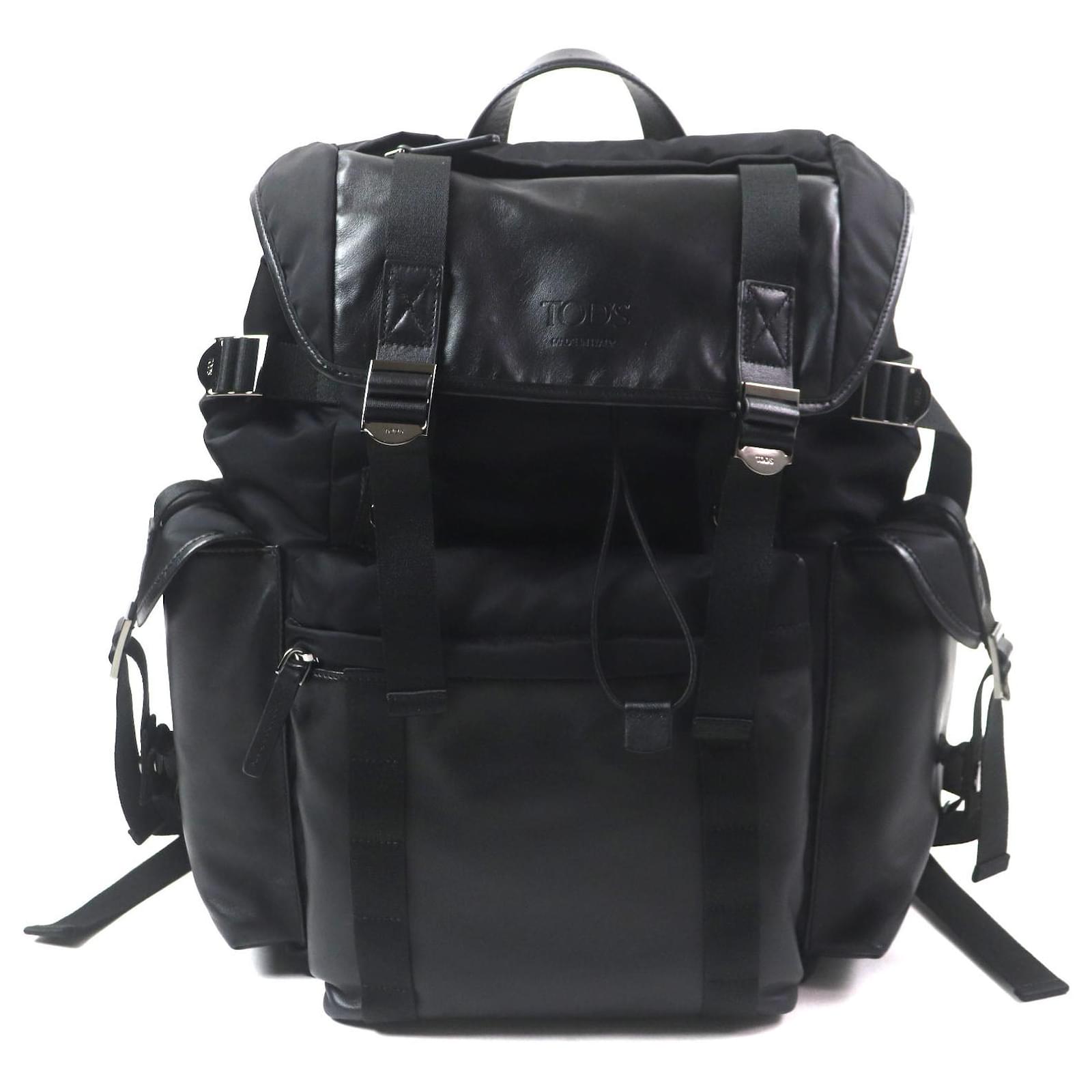 Tod's Tod’s Backpack Fabric and Leather Backpack Black  ref.2223074