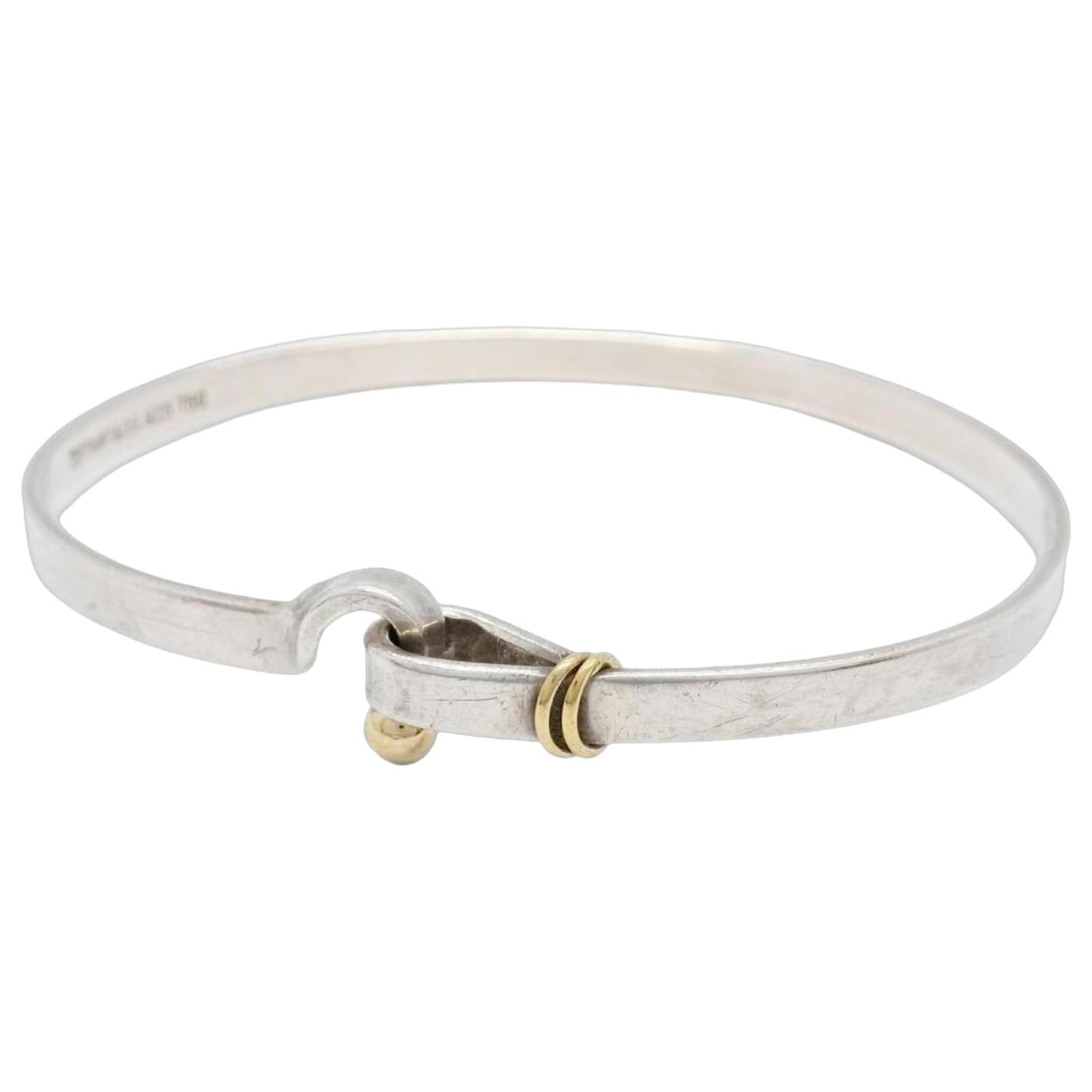 Tiffany & Co Tiffany Bangle Hook & Eye in Silver and Yellow Gold  ref.2303391