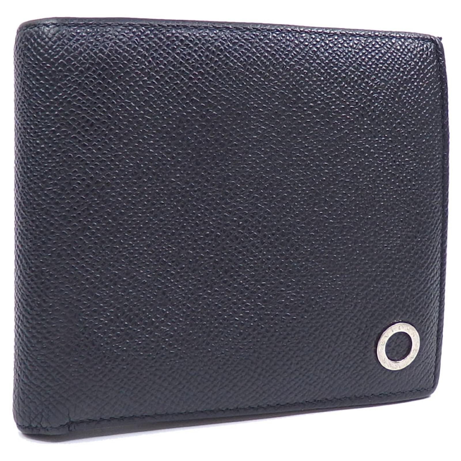 Bulgari Bvlgari Bi-fold Wallet in Black Leather  ref.2222256