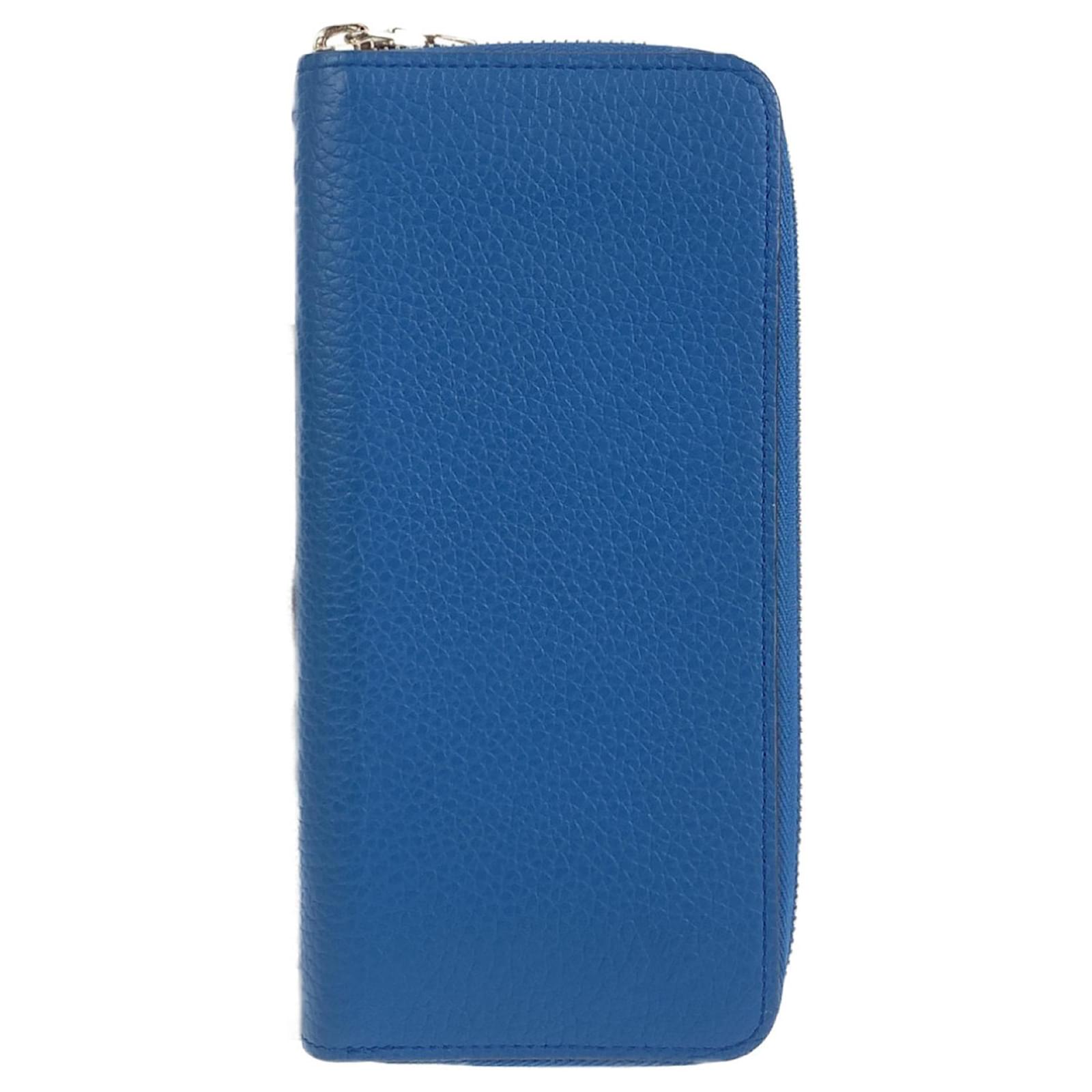Louis Vuitton Taurillon Leather Long Wallet Blue  ref.2221418