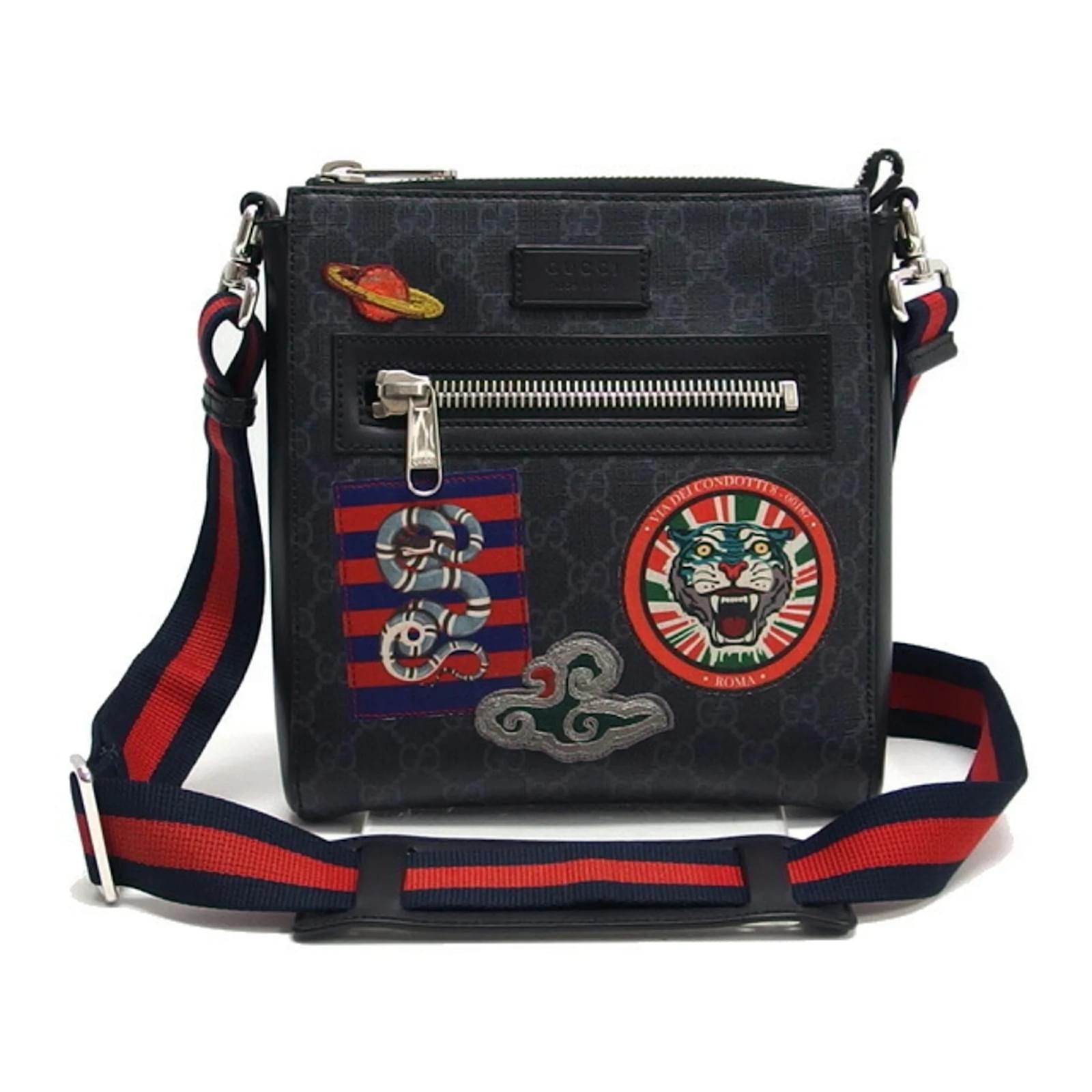 Gucci GG Supreme Shoulder Bag Courier Sherry Line Black Red Multiple colors Dark grey Navy blue Cloth  ref.2209550