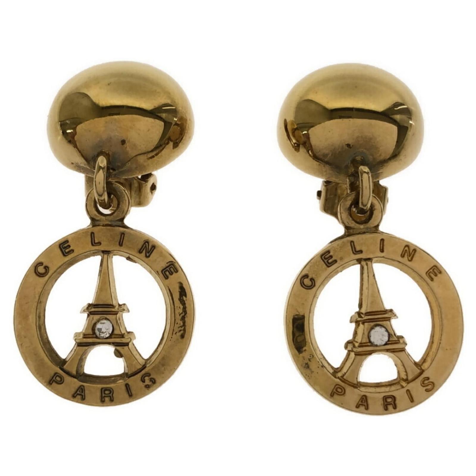Céline Celine Gold Clip Earrings Golden  ref.2302339