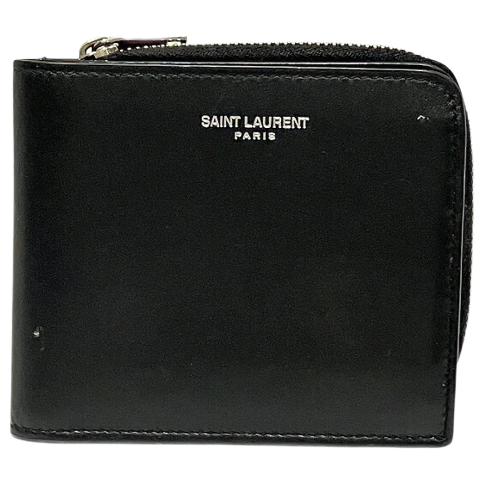 Saint Laurent Black Leather L-Shaped Bi-Fold Wallet  ref.2206831