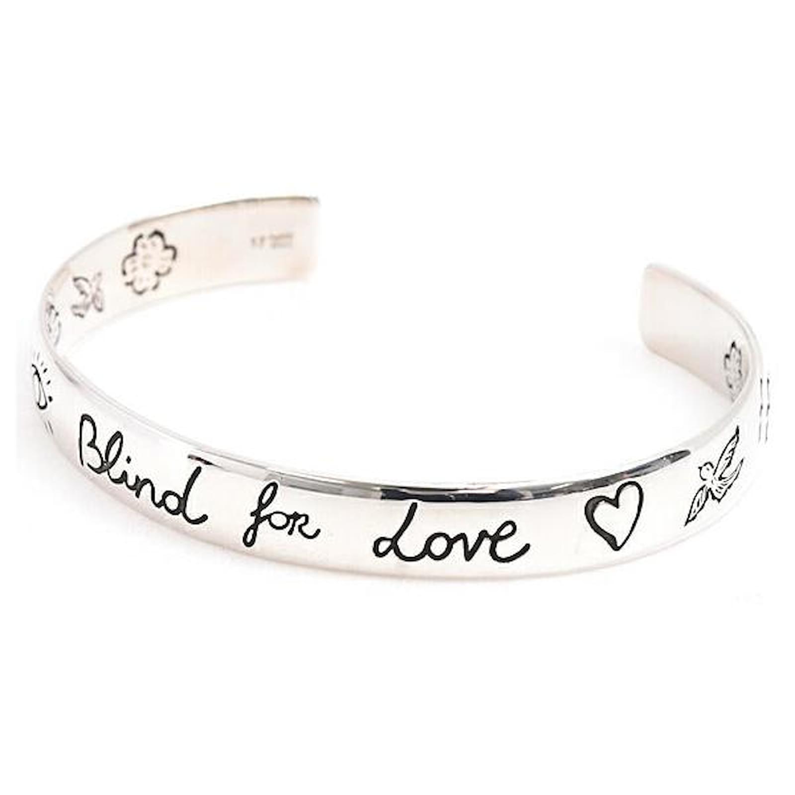 Gucci SV925 Blind For Love Bangle Silvery Metal  ref.2302162