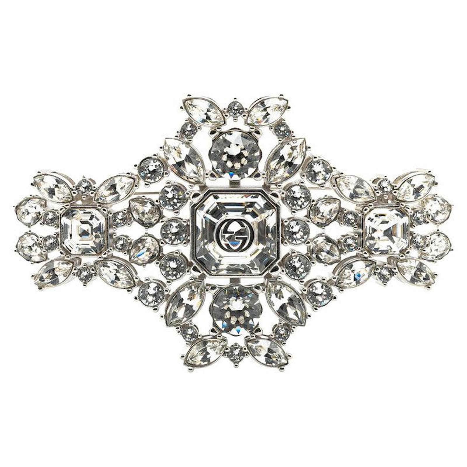 Gucci Interlocking G Brooch Silvery Metal  ref.2302105