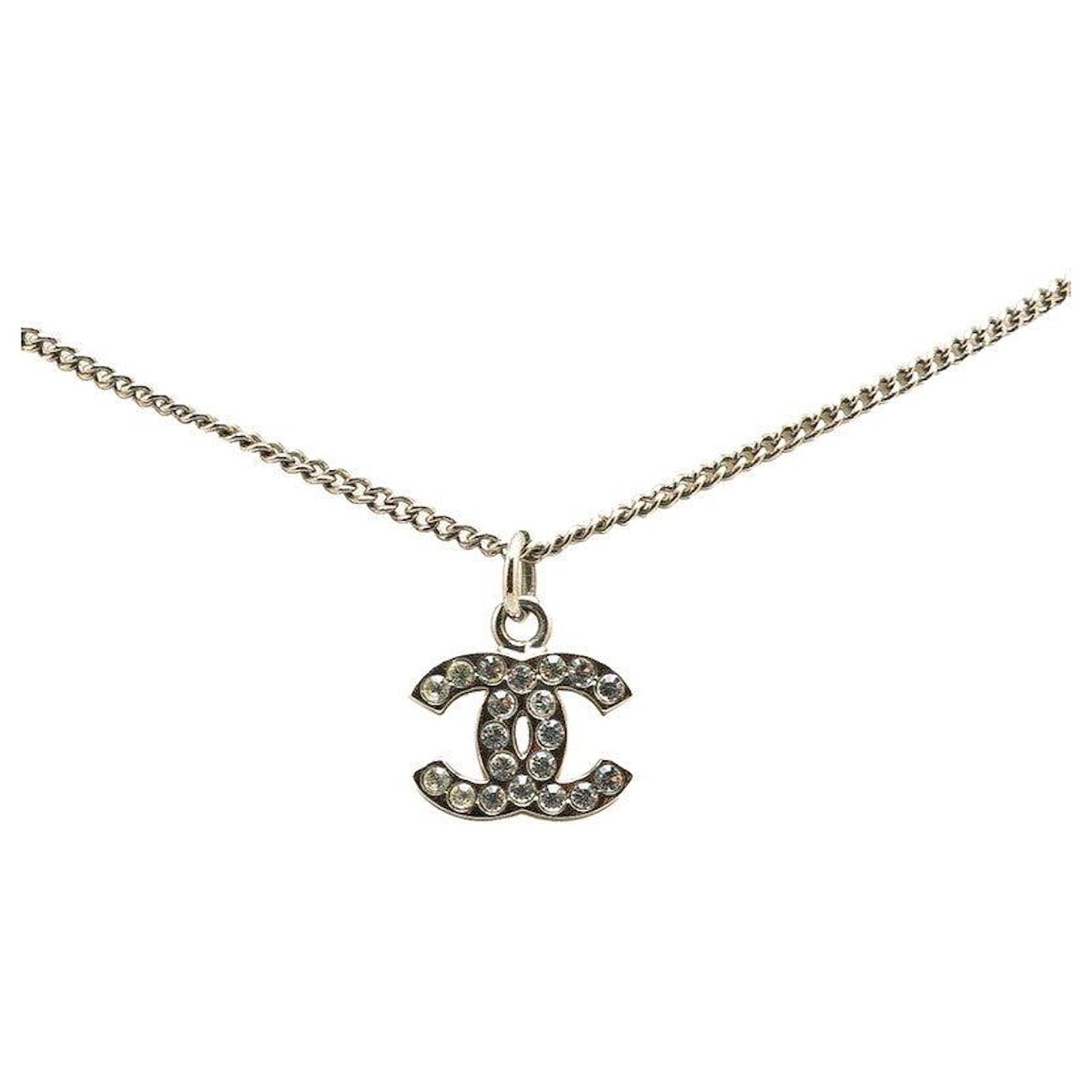 Chanel Coco Mark Necklace Silvery Metallic Metal  ref.2301915