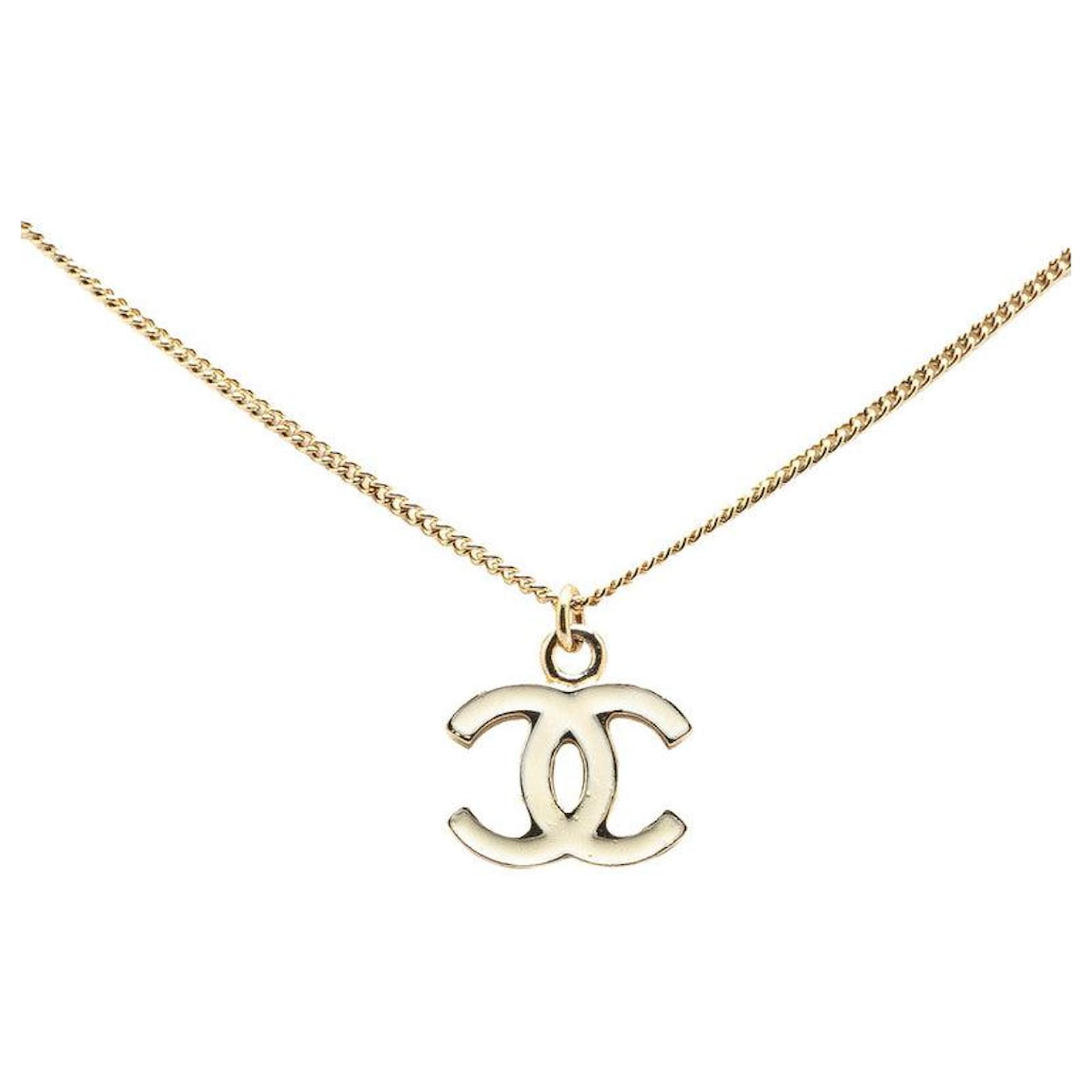 Chanel Coco Mark Necklace Silvery Metallic Metal  ref.2301909