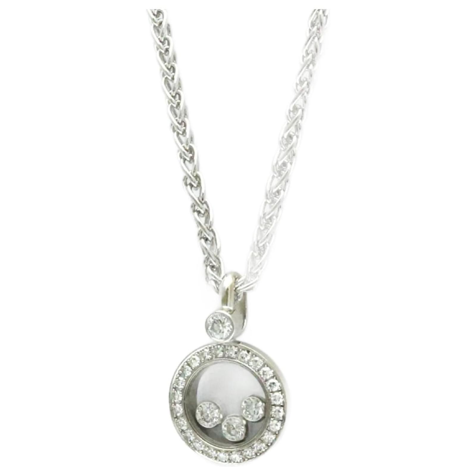 Chopard Happy Diamond Pendant Necklace Silvery White gold  ref.2299534