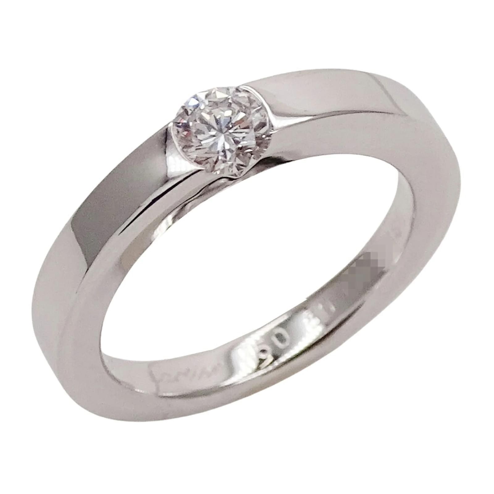 Cartier 18K White Gold Band Ring with Diamond Golden  ref.2240347