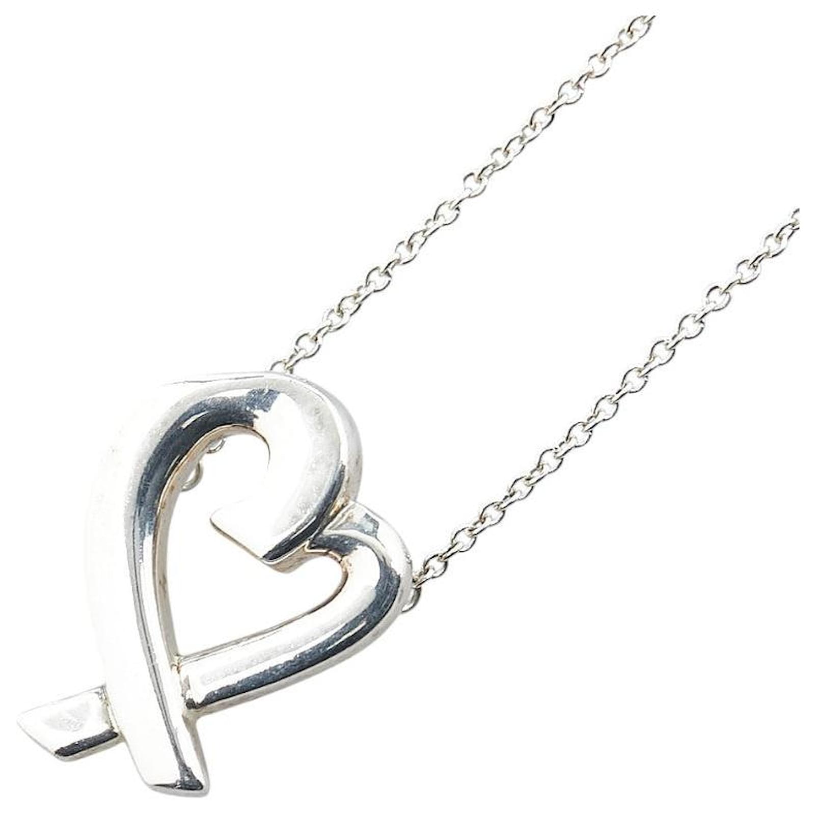Tiffany & Co Loving Heart Necklace Silver Metal  ref.2298579