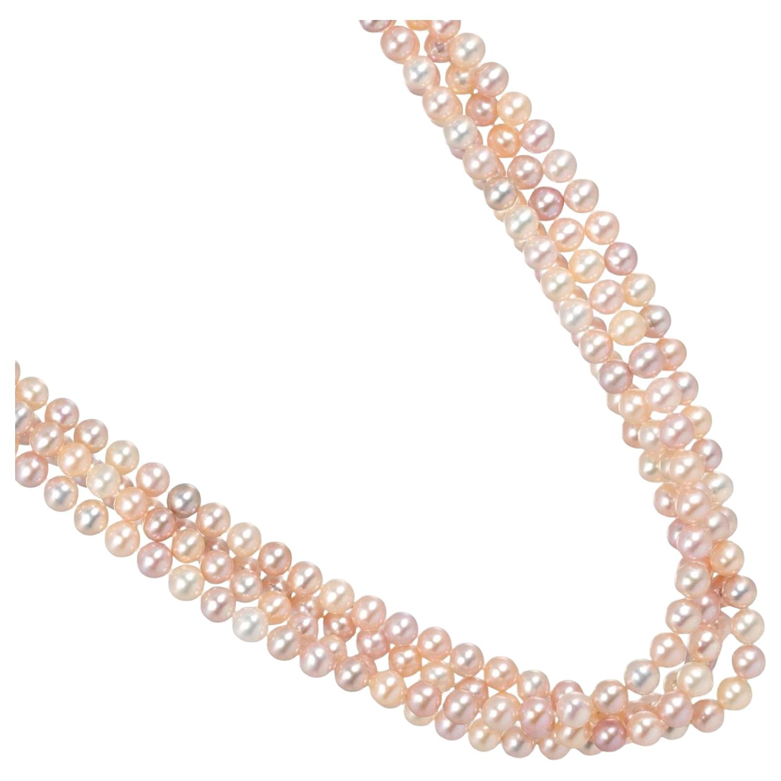 Tiffany & Co Silver 925 Pearl Necklace Silvery  ref.2298453