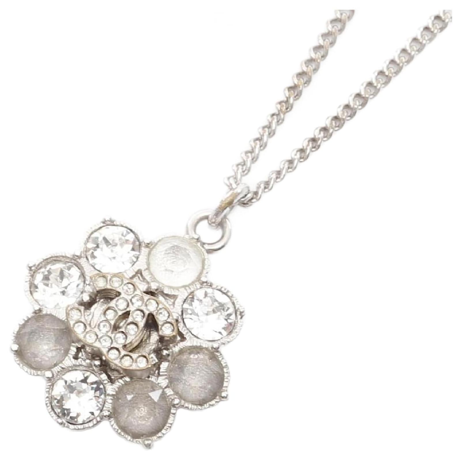 Chanel Coco Mark Necklace Silvery Metallic Metal  ref.2297648