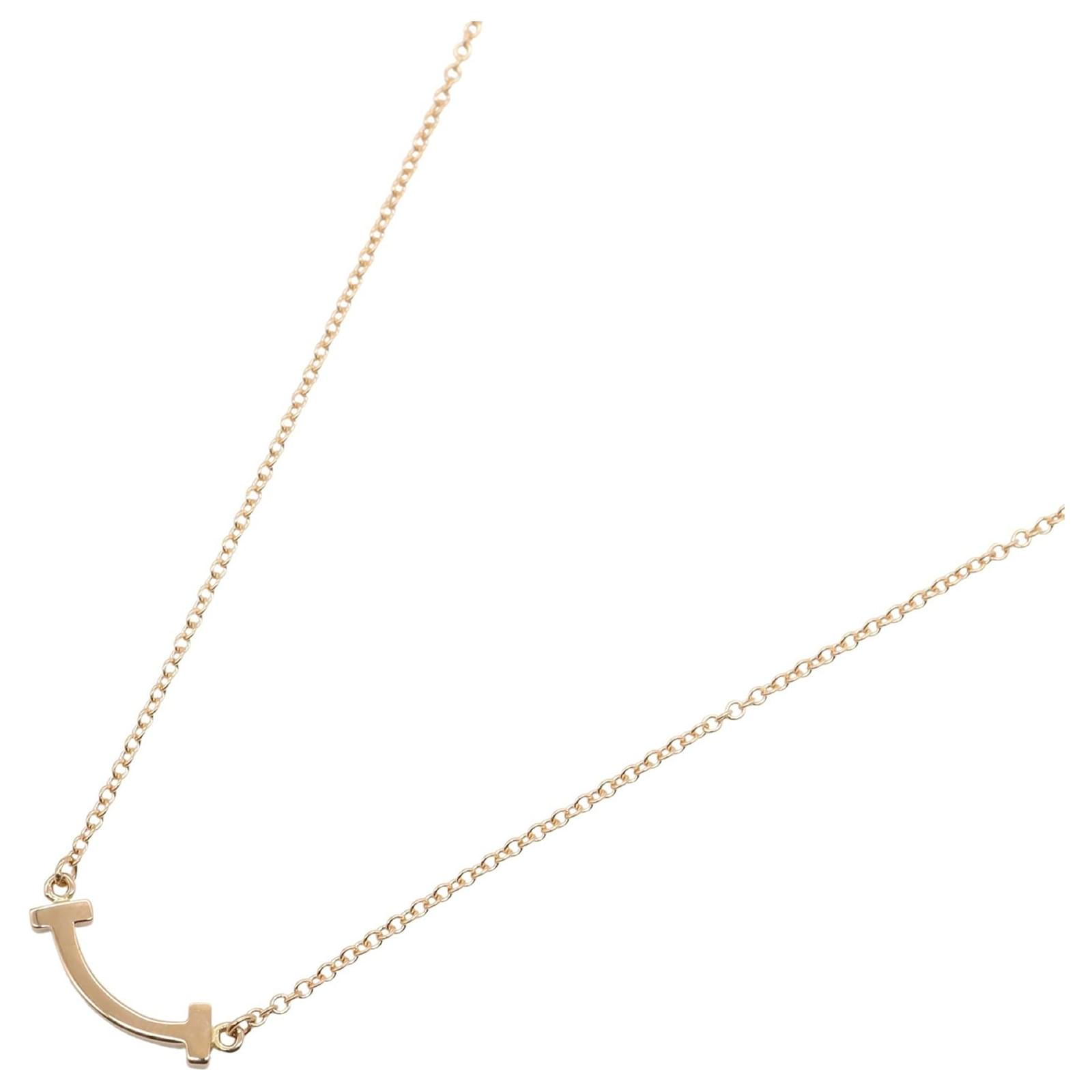 Tiffany & Co. T Smile Mini Necklace in 18K Pink Gold Golden  ref.2296788