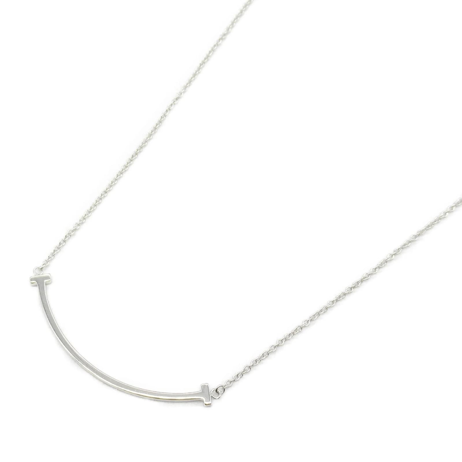 Tiffany & Co. T Smile Small Necklace Silvery White gold  ref.2296680