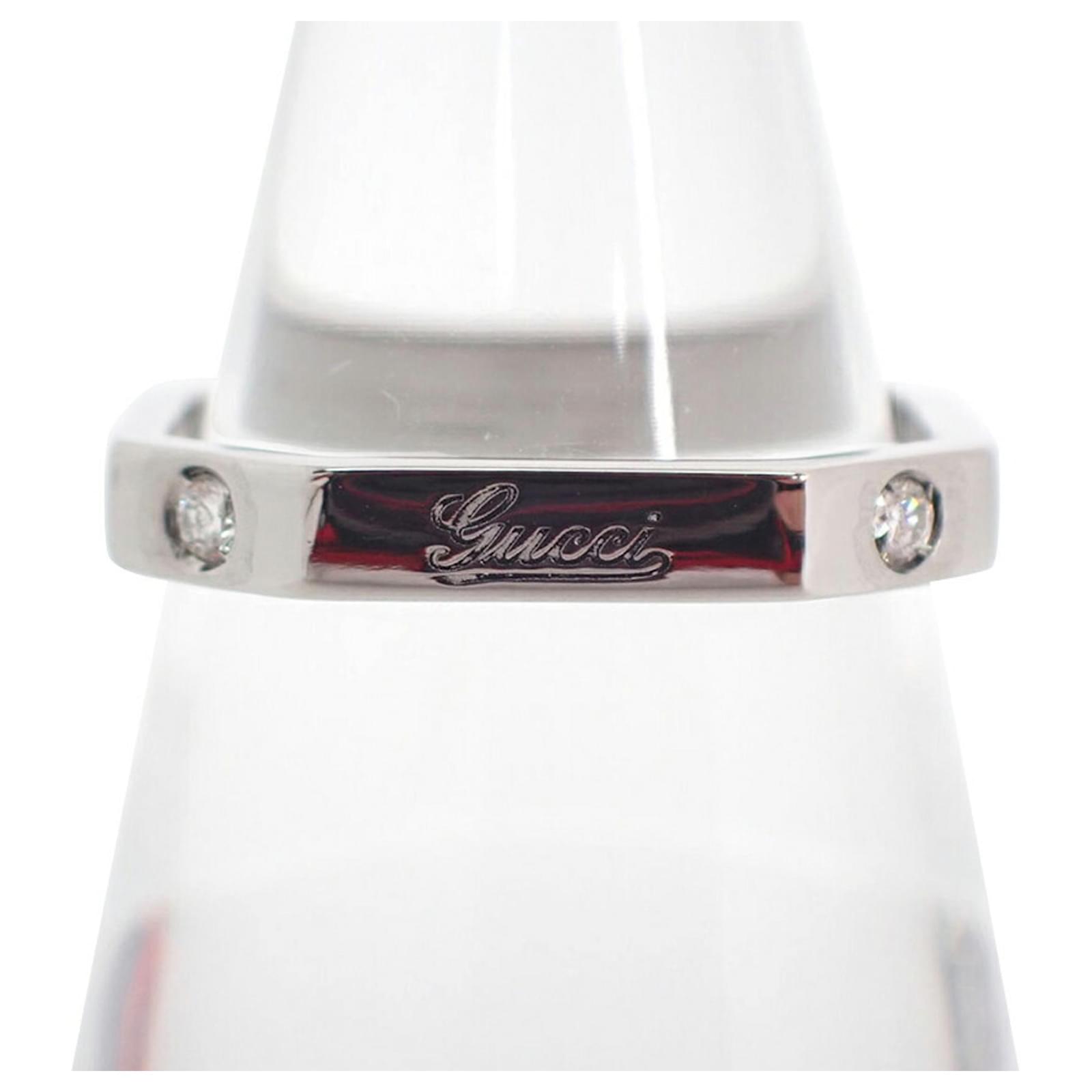 Gucci 18K White Gold Diamond Band Ring  ref.2088155