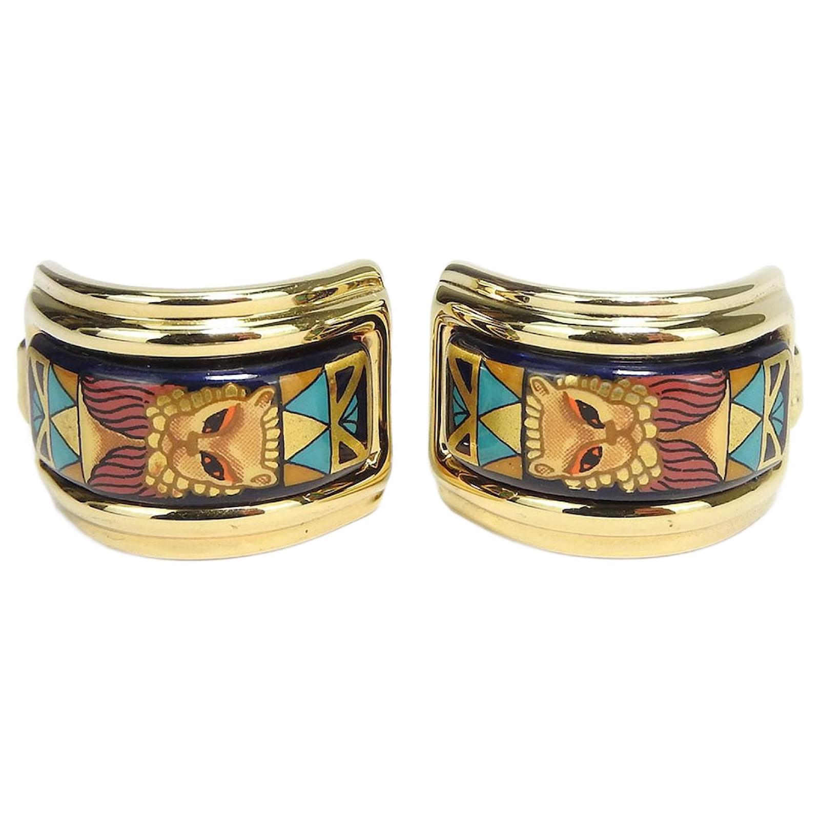 Hermès Hermes Cloisonne Metal Earrings Multicolor Multiple colors  ref.1676878