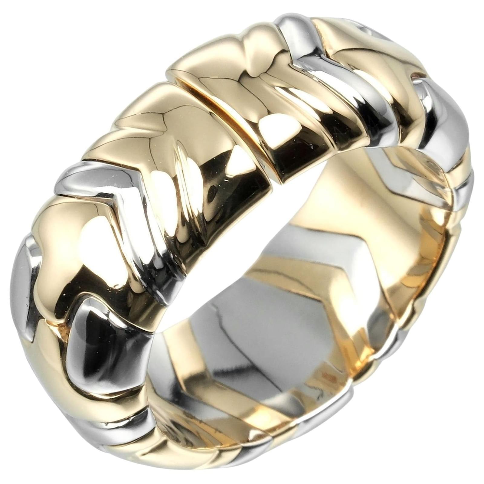 Bulgari Bvlgari Alveare Ring K18 Yellow Gold Stainless Steel Golden Metal  ref.1793194