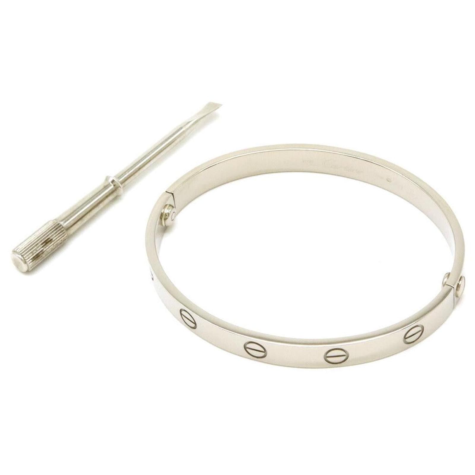 Cartier K18WG LOVE Bracelet Size 17 White Metal  ref.1799983