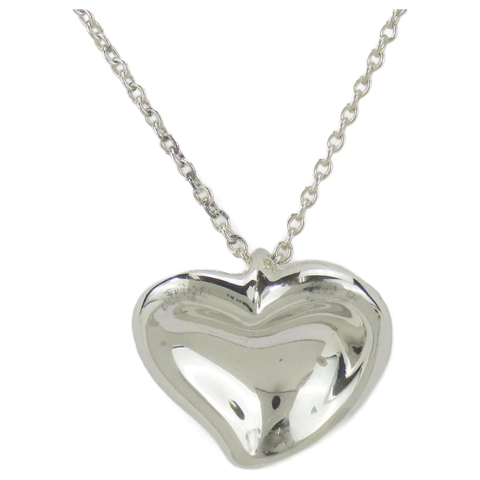 Tiffany & Co Silver 925 Full Heart Necklace Silvery Metal  ref.1792723
