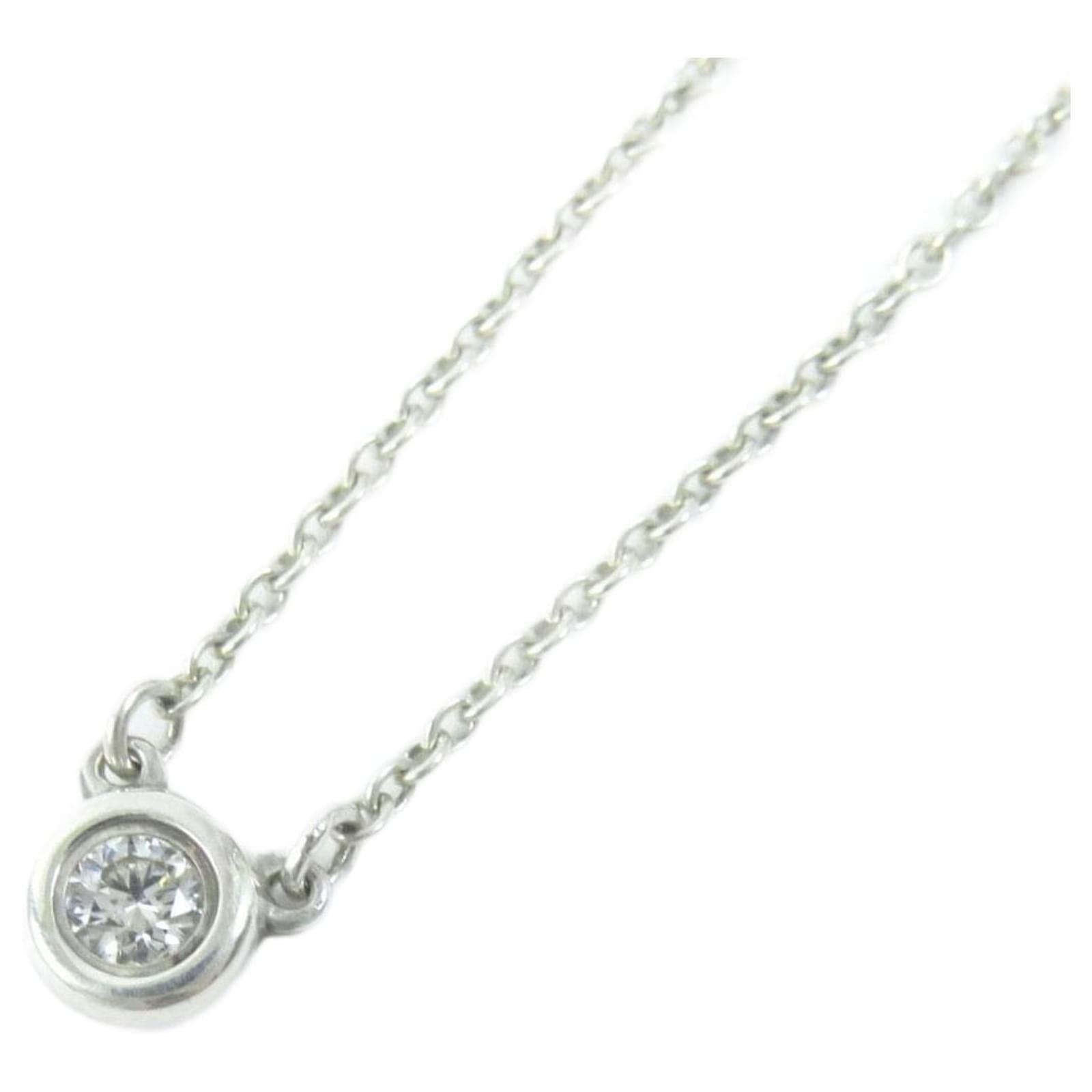 Tiffany & Co El Saperetti 1P Diamond Necklace SV925 Silvery Metal  ref.1740265