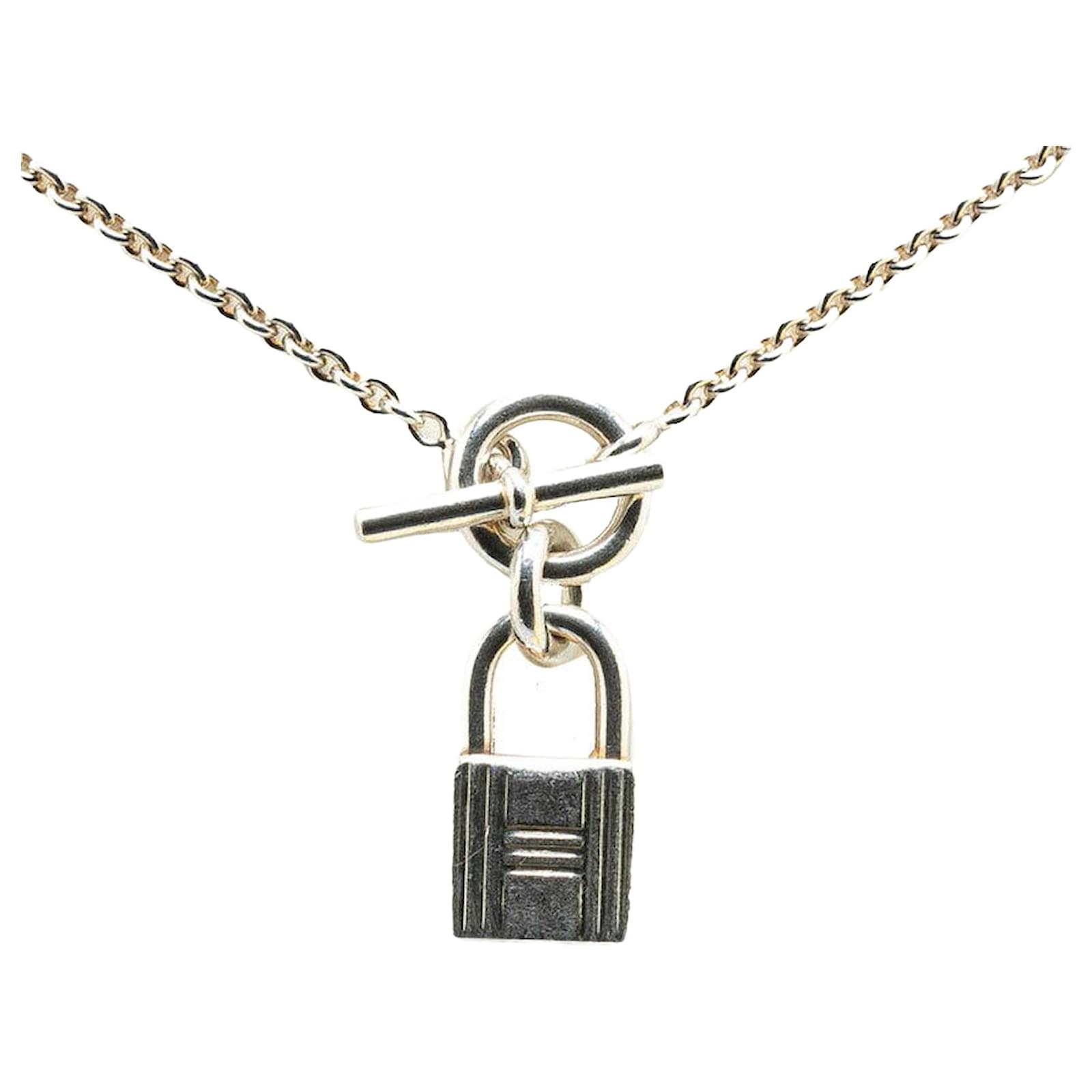 Hermès Hermes SV925 Amulette Kelly Cadena Necklace Silvery Silver Metal  ref.2291145