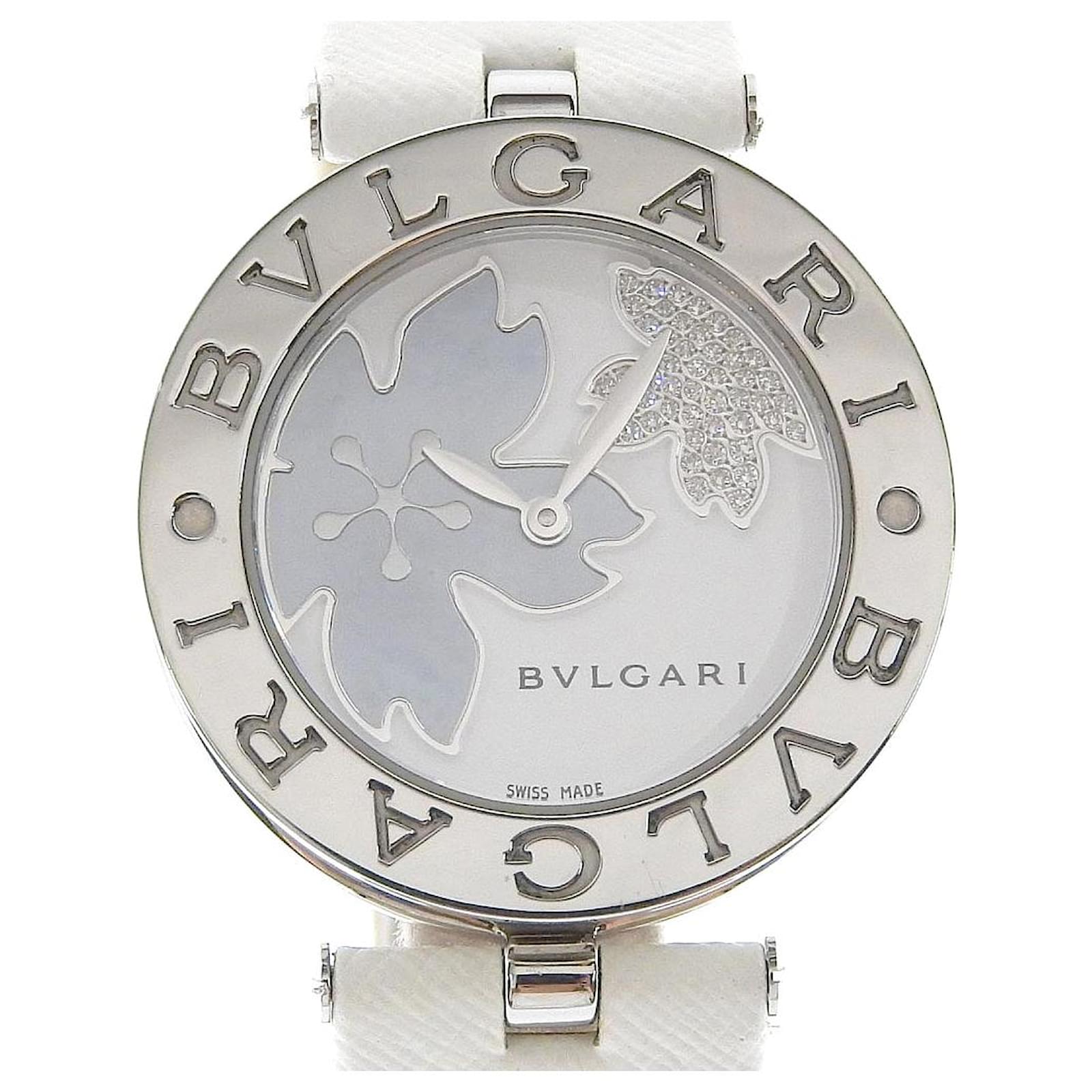 Bulgari Bvlgari B-zero1 Watch Stainless Steel Leather Quartz White Metal  ref.1799377