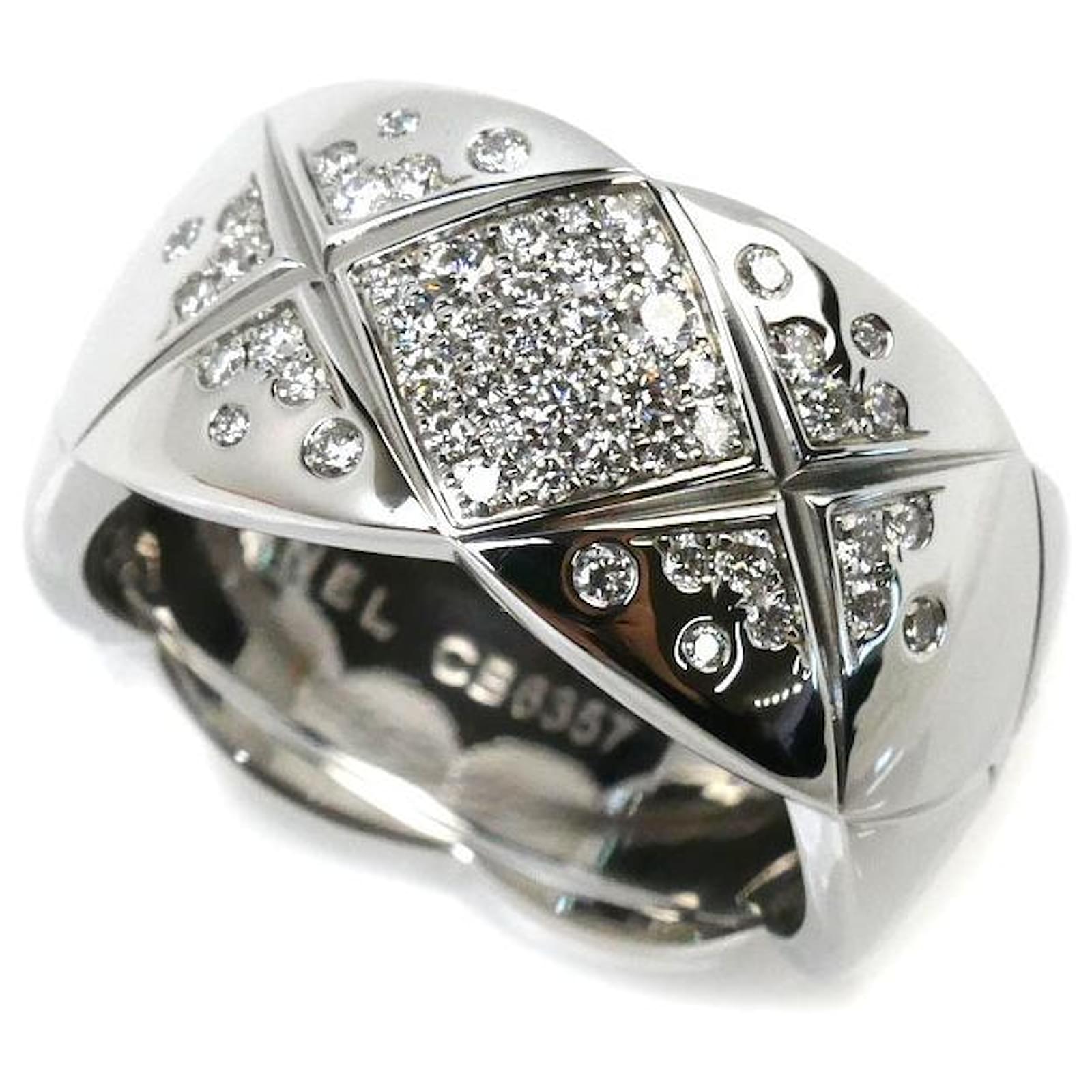 Chanel Coco Crush Au750 White Gold Ring Size 16 Metal  ref.1743543