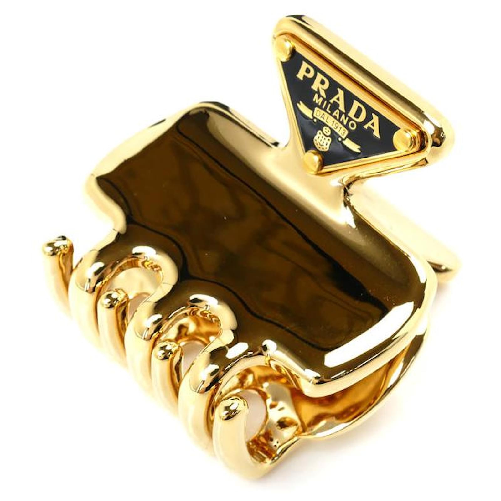 Prada Metal Triangle Logo Hair Clip Barrette  ref.1741615