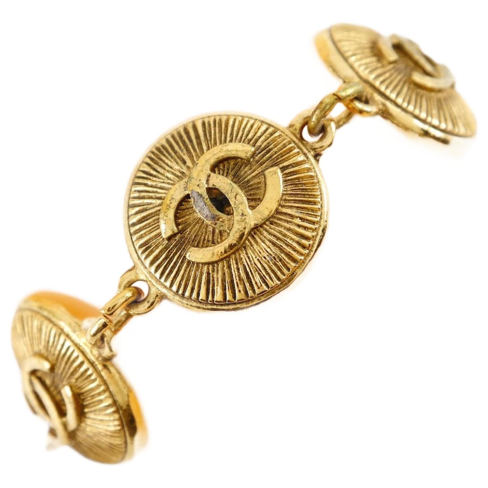 Chanel Coco Mark Gold Plated Bracelet Golden Metal  ref.1802919