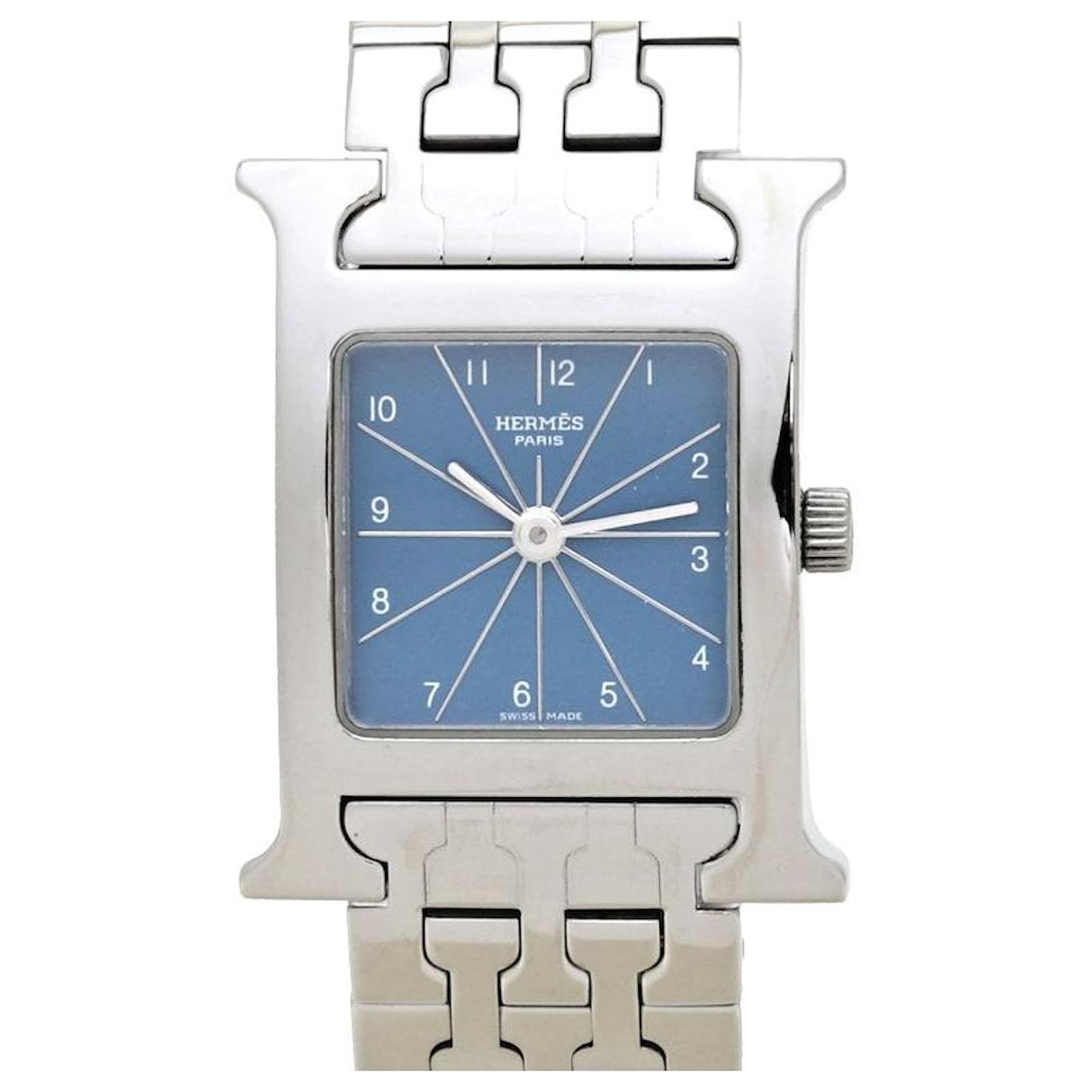 Hermès Hermes Stainless Steel Quartz H Watch Blue Metal  ref.1793657