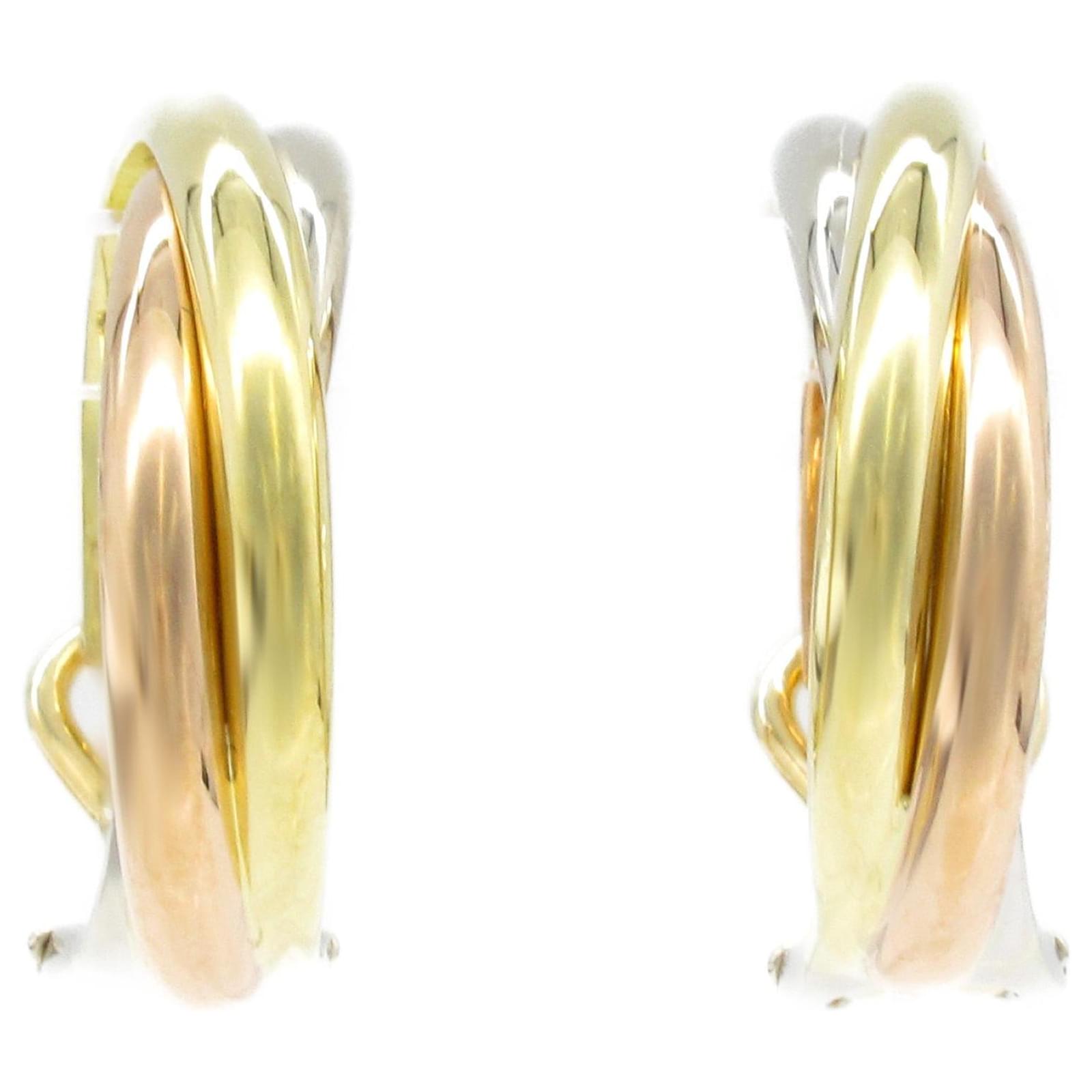 Cartier Trinity Au750 Earrings Golden Metal  ref.2290865