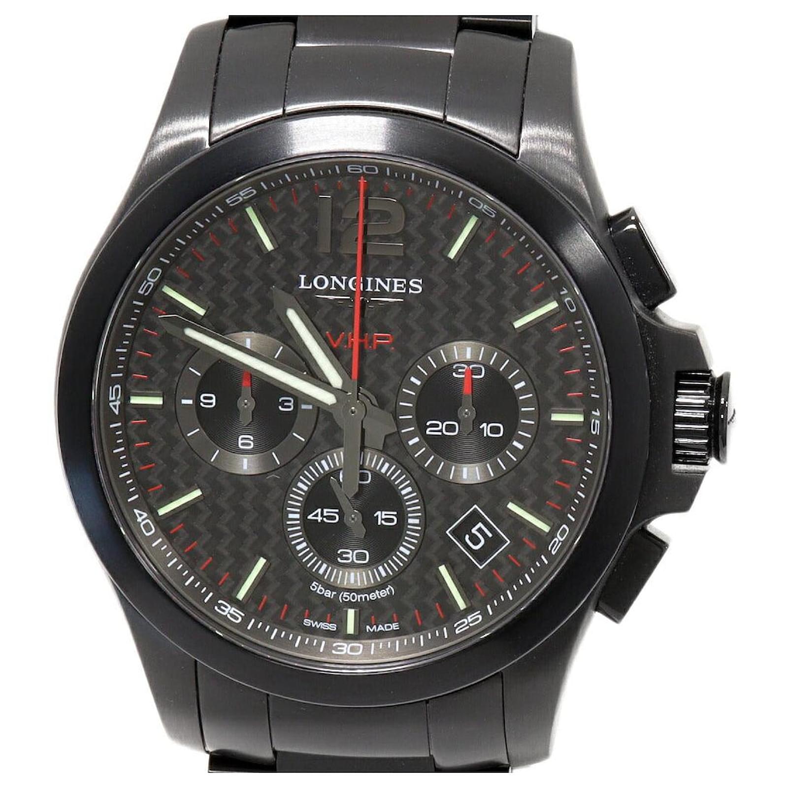 Longines Black Carbon Conquest V.H.P Watch L3.717.2.66.6 Metal  ref.1659258
