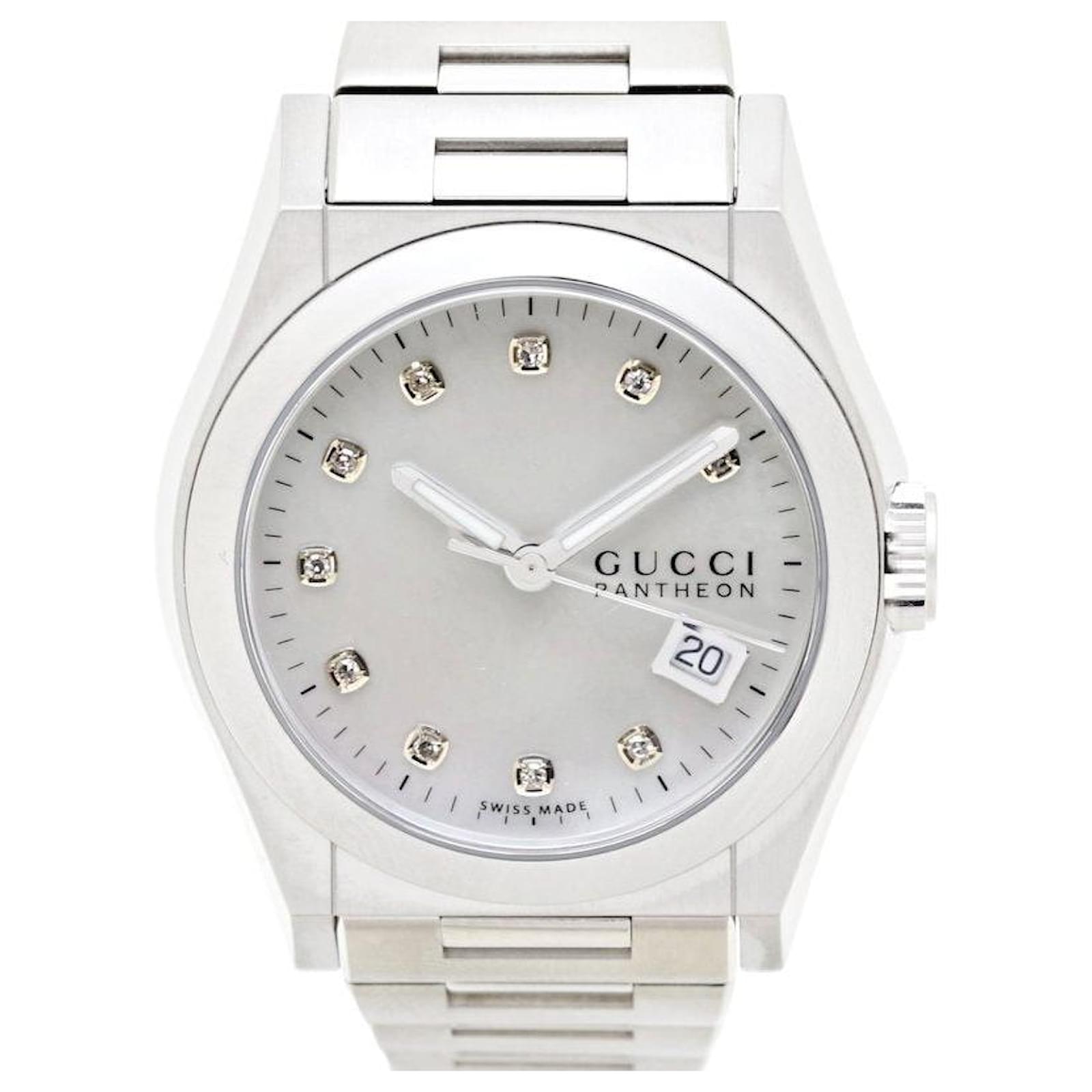 Gucci G-Class Diamond Quartz Watch YA055501 White Metal  ref.1652095