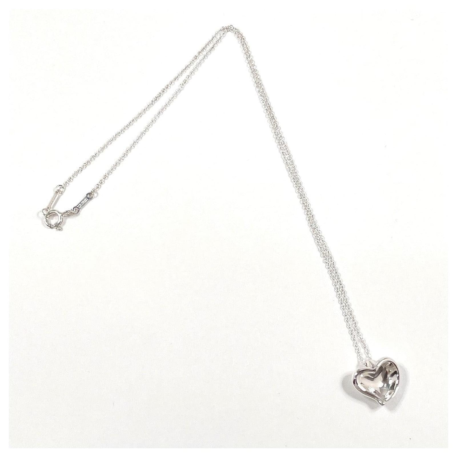 Tiffany & Co Silver 925 Curved Heart Necklace Silvery Metal  ref.1804252