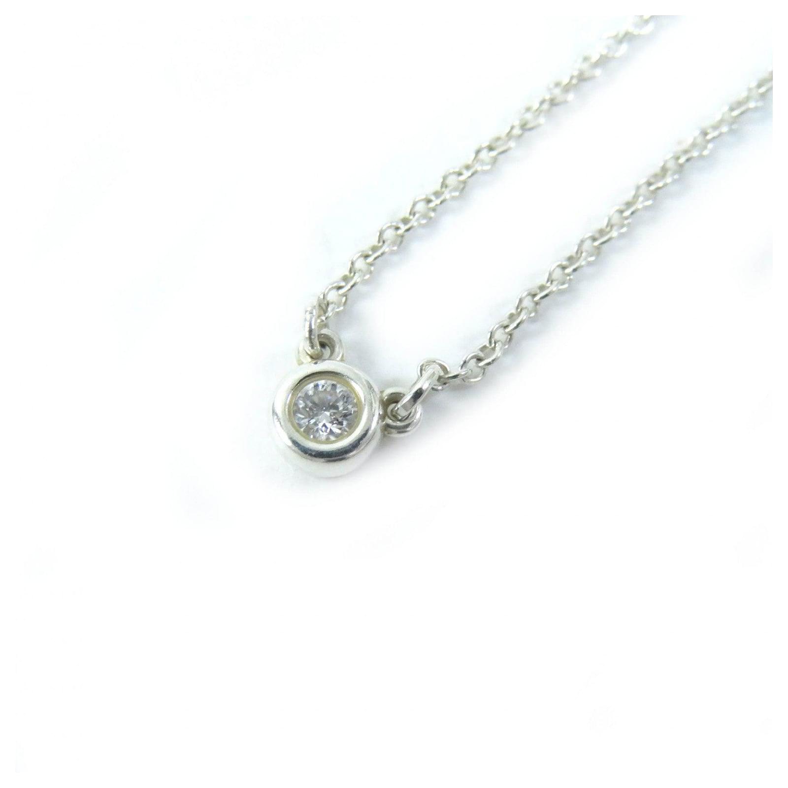 Tiffany & Co AG925 Diamond Necklace Silvery Metal  ref.1695147