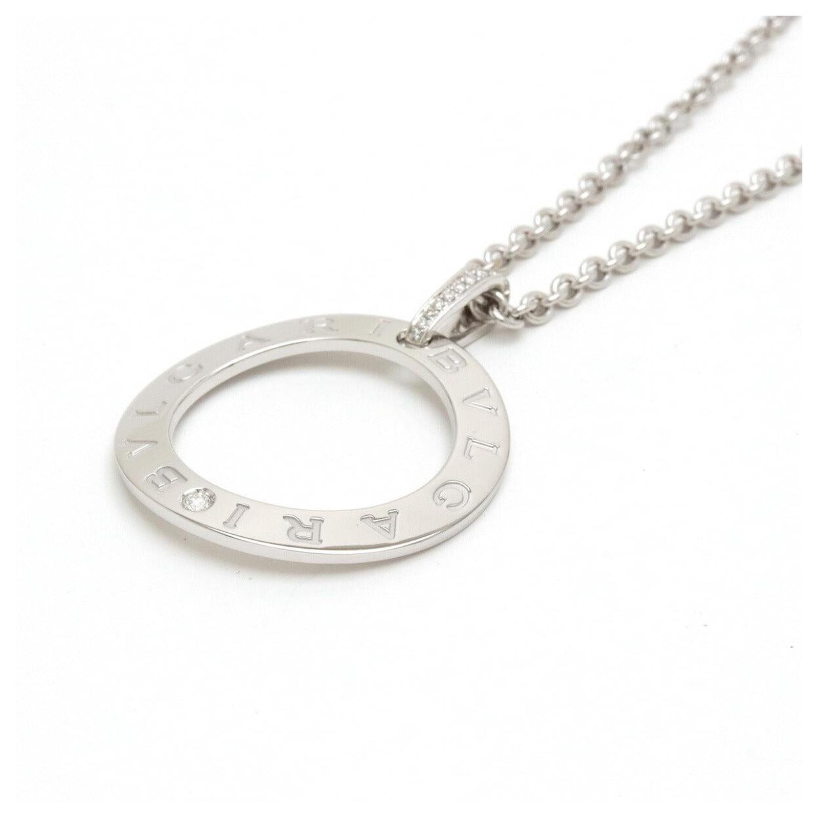 Bvlgari 18K White Gold Bulgari Bulgari Sautoir Long Necklace Pendant Metal  ref.1805152