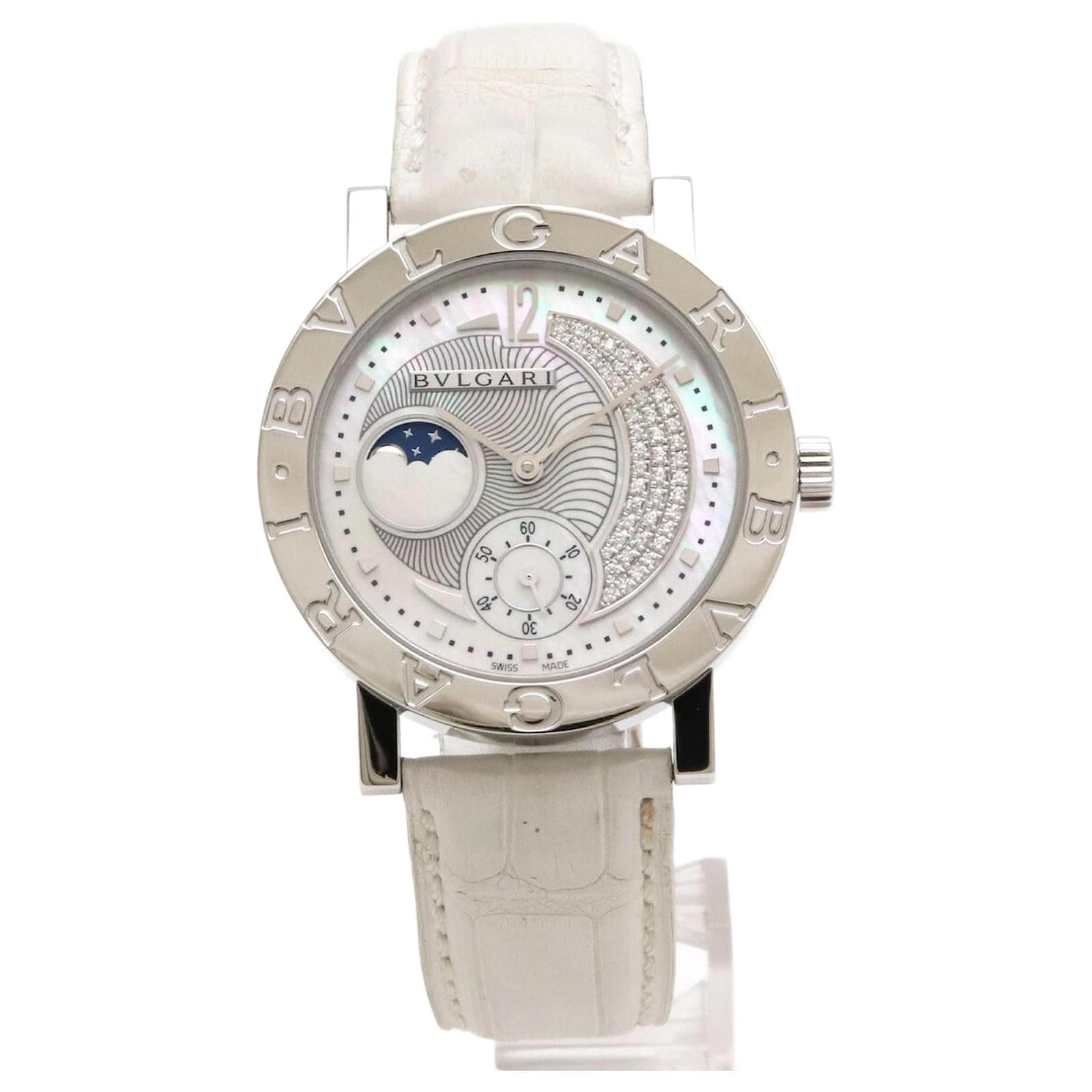 Bvlgari Mother of Pearl Bulgari Bulgari Moonphase Automatic Watch BB38SLMP Silvery Metal  ref.1805124