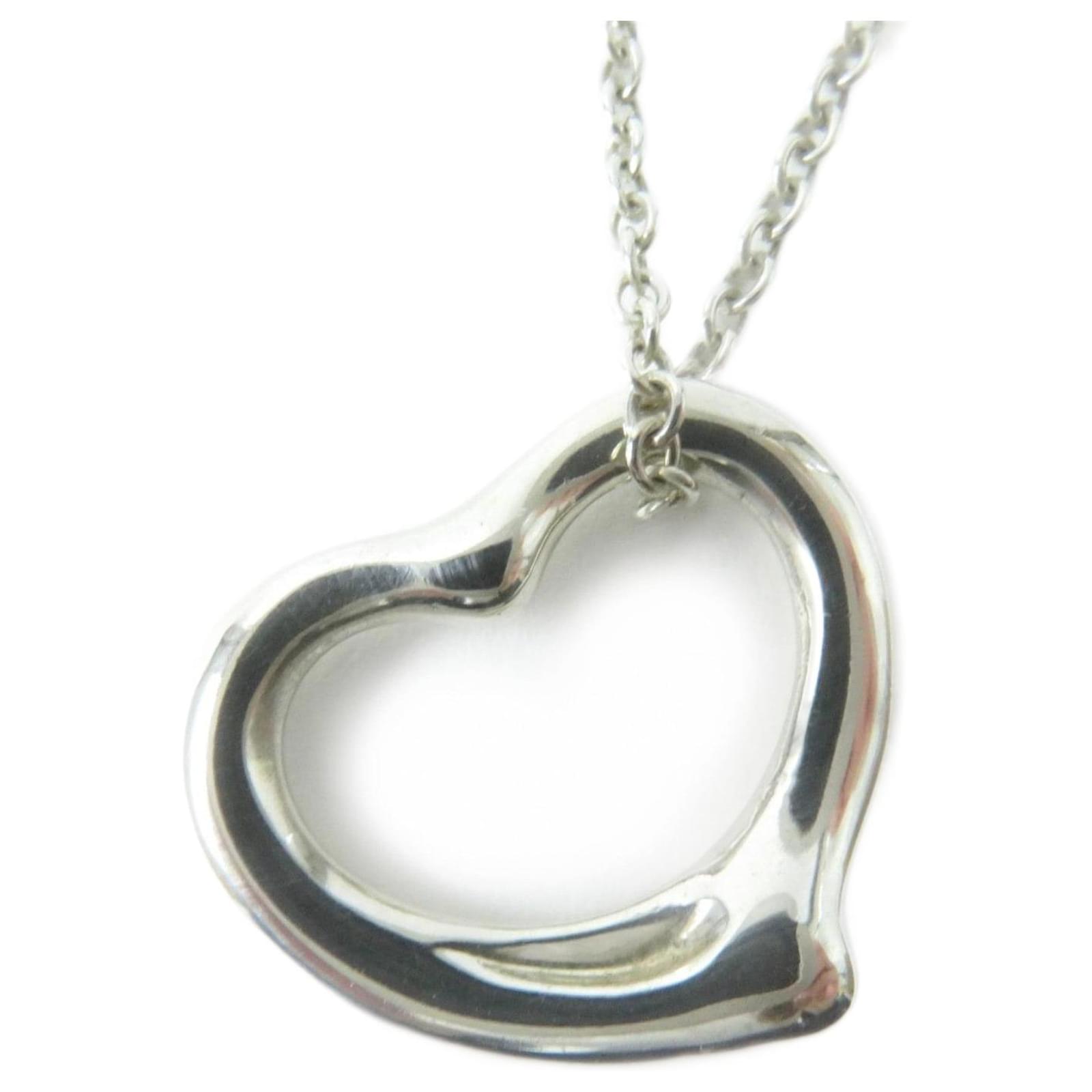 Tiffany & Co Open Heart Pendant Necklace AG925 Silvery Metal  ref.1703615