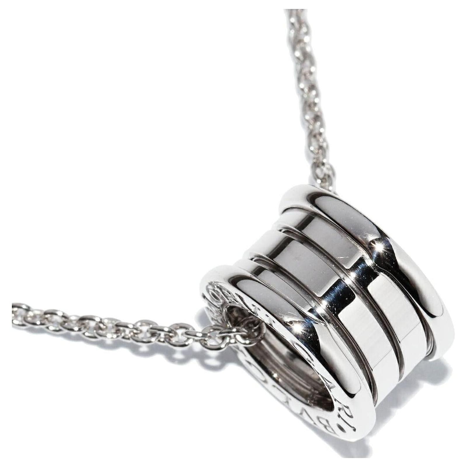 Bulgari Bvlgari K18WG B.zero1 Pendant Necklace White Metal  ref.1796078