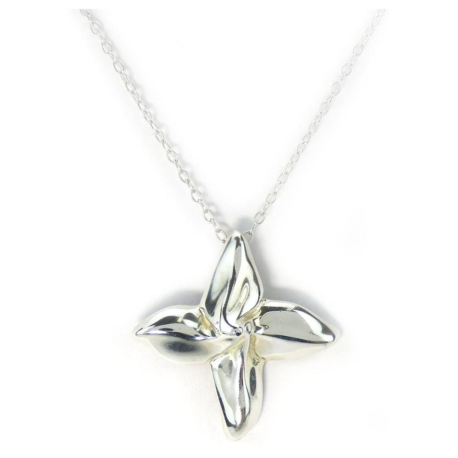 Tiffany & Co Silver 925 Poinsettia Necklace Silvery Metal  ref.1676393